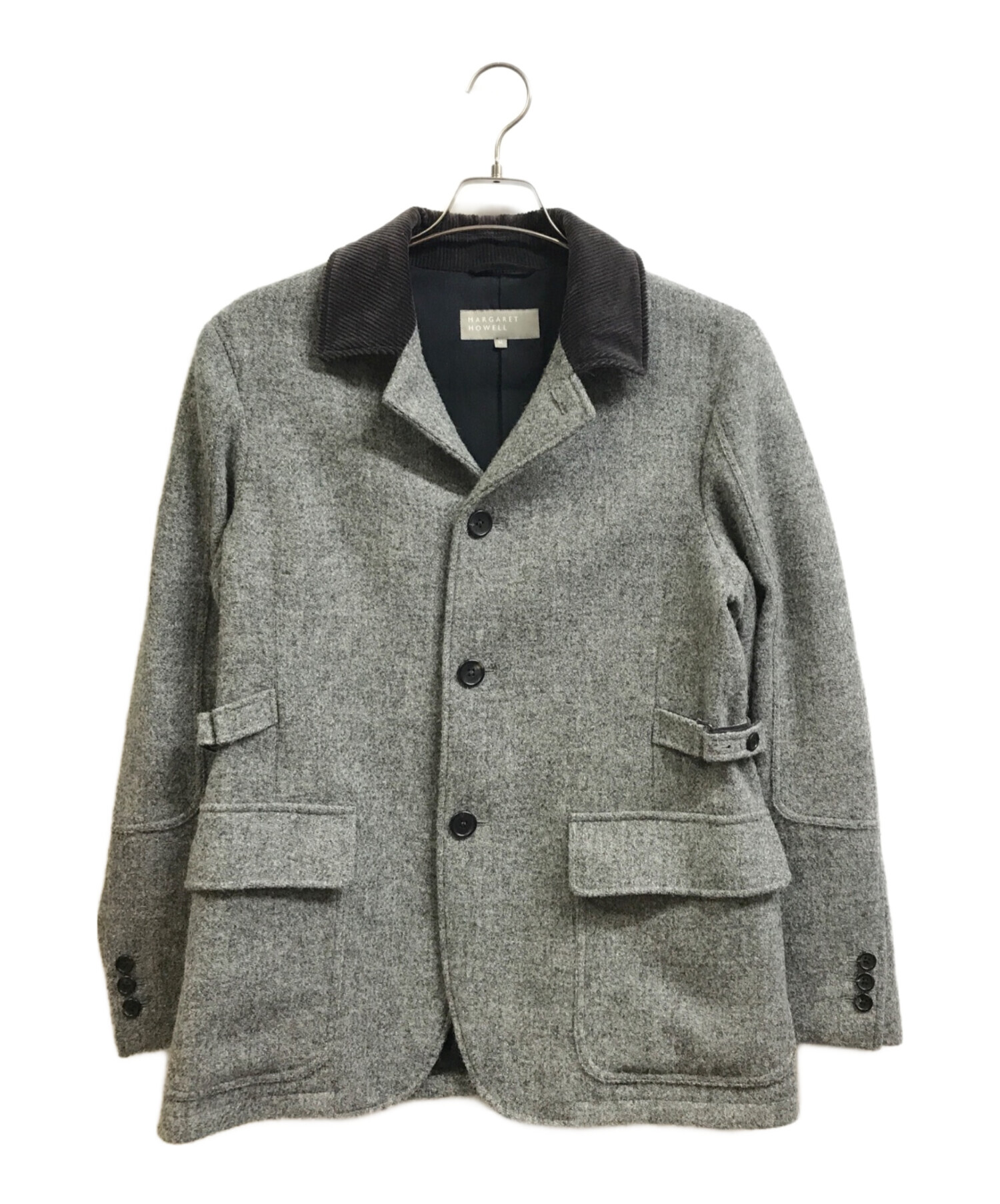 MARGARET HOWELL (マーガレットハウエル) Harris Tweed (ハリスツイード) ウールジャケット グレー サイズ:M