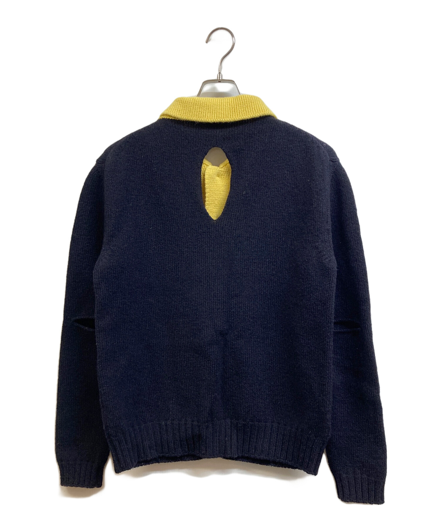 中古・古着通販】STEFAN COOKE (ステファンクック) LAYERED WOOL MOCK NECK CARDIGAN ブラック×イエロー  サイズ:S｜ブランド・古着通販 トレファク公式【TREFAC FASHION】スマホサイト