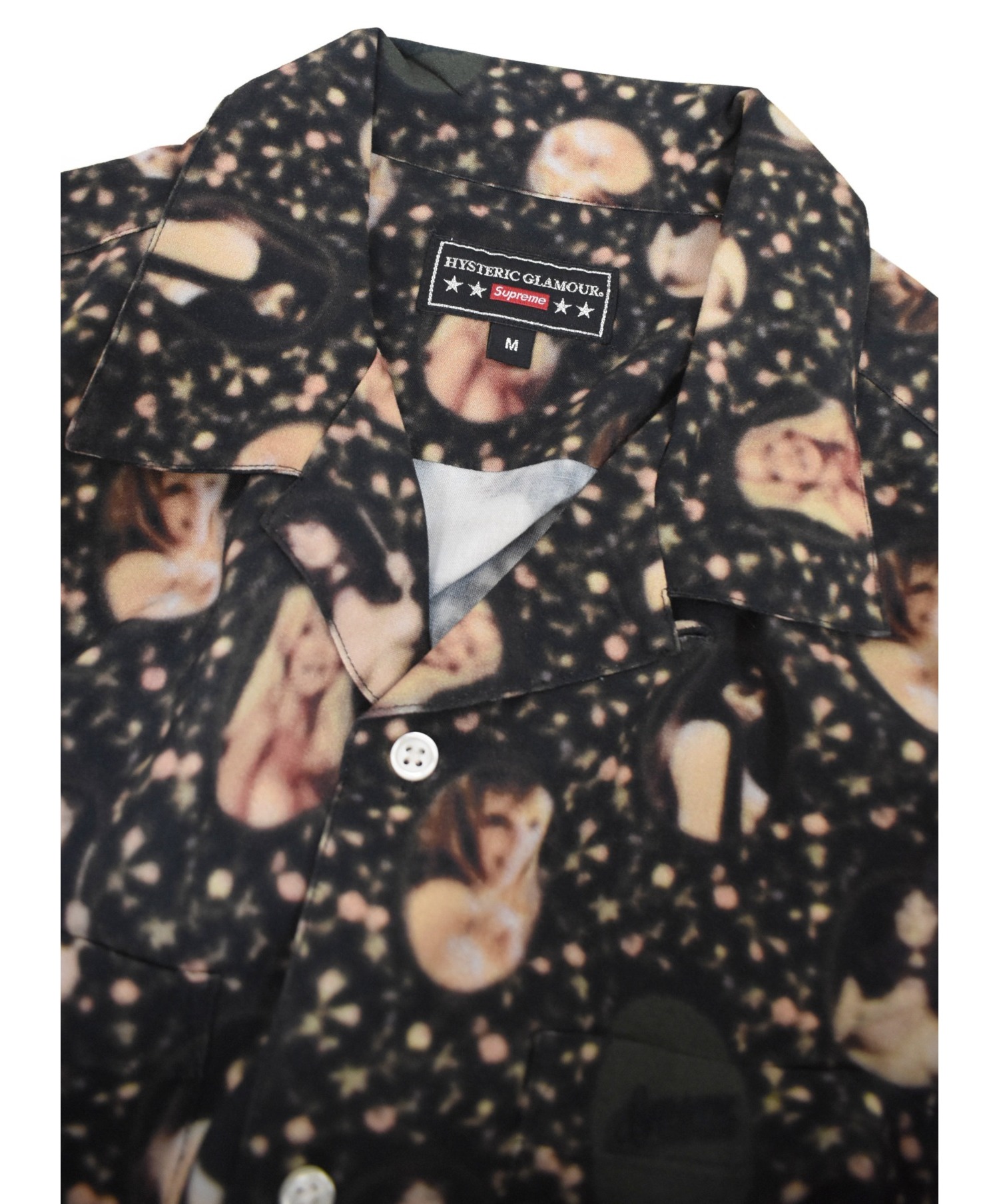 Supreme×HYSTERICGLAMOUR (シュプリーム×ヒステリックグラマー) ブラードガールレーヨンシャツ ブラック サイズ:M 21SS  Blurred Girls Rayon S/S Shirts