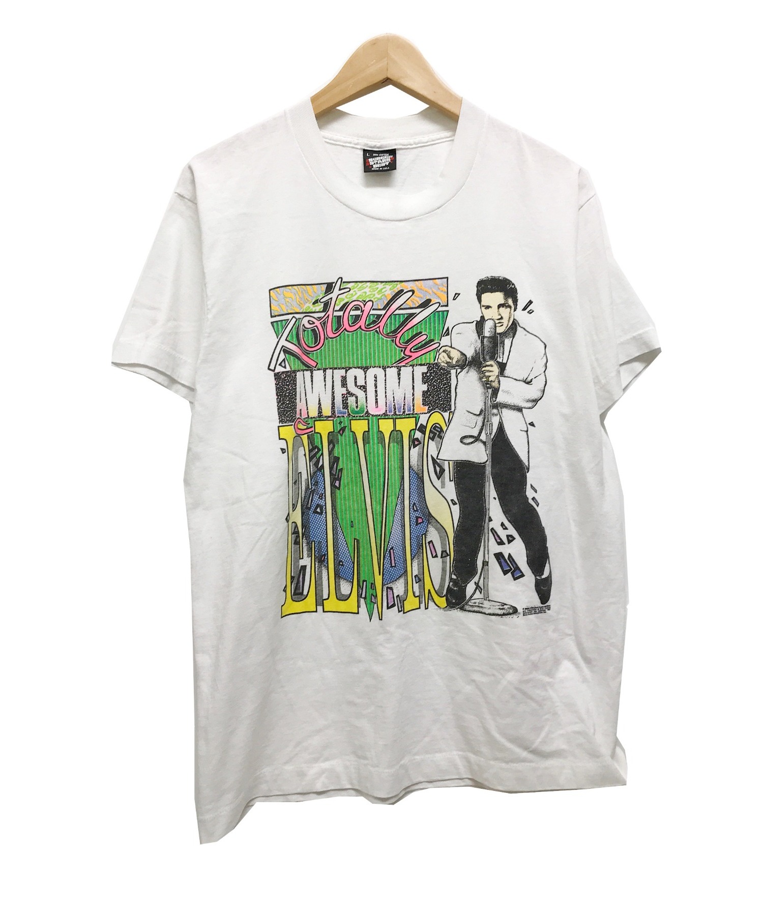 SCREEN STARS BEST (スクリーンズスターズベスト) 90’sヴィンテージELVIS Tシャツ ホワイト サイズ:L