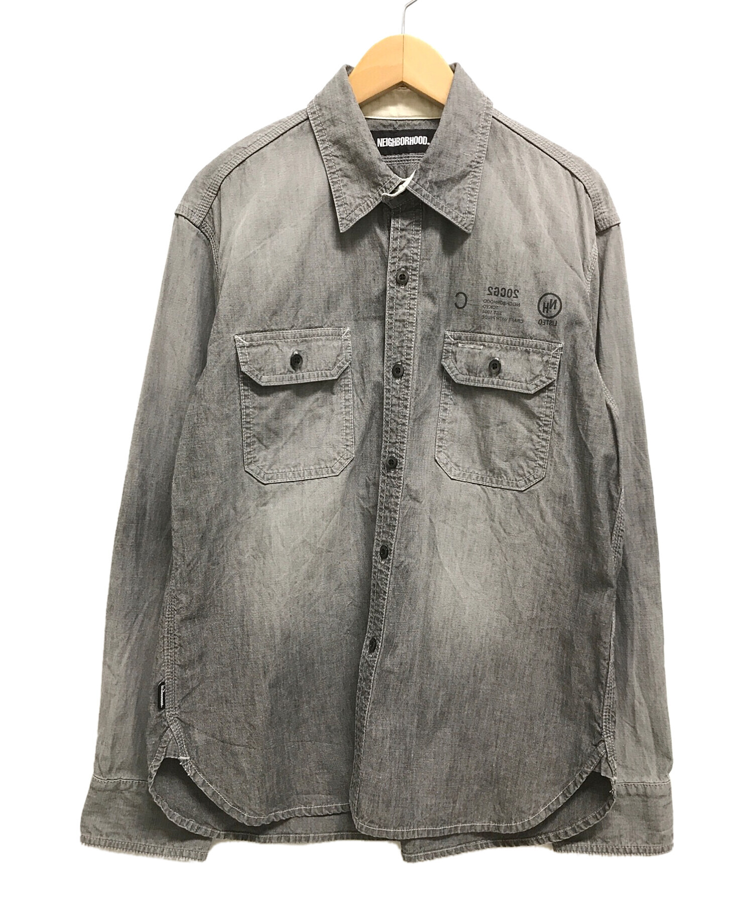 中古・古着通販】NEIGHBORHOOD (ネイバーフッド) SAVAGE . CHAMBRAY / C-SHIRT . グレー サイズ:S｜ブランド・古着通販  トレファク公式【TREFAC FASHION】スマホサイト