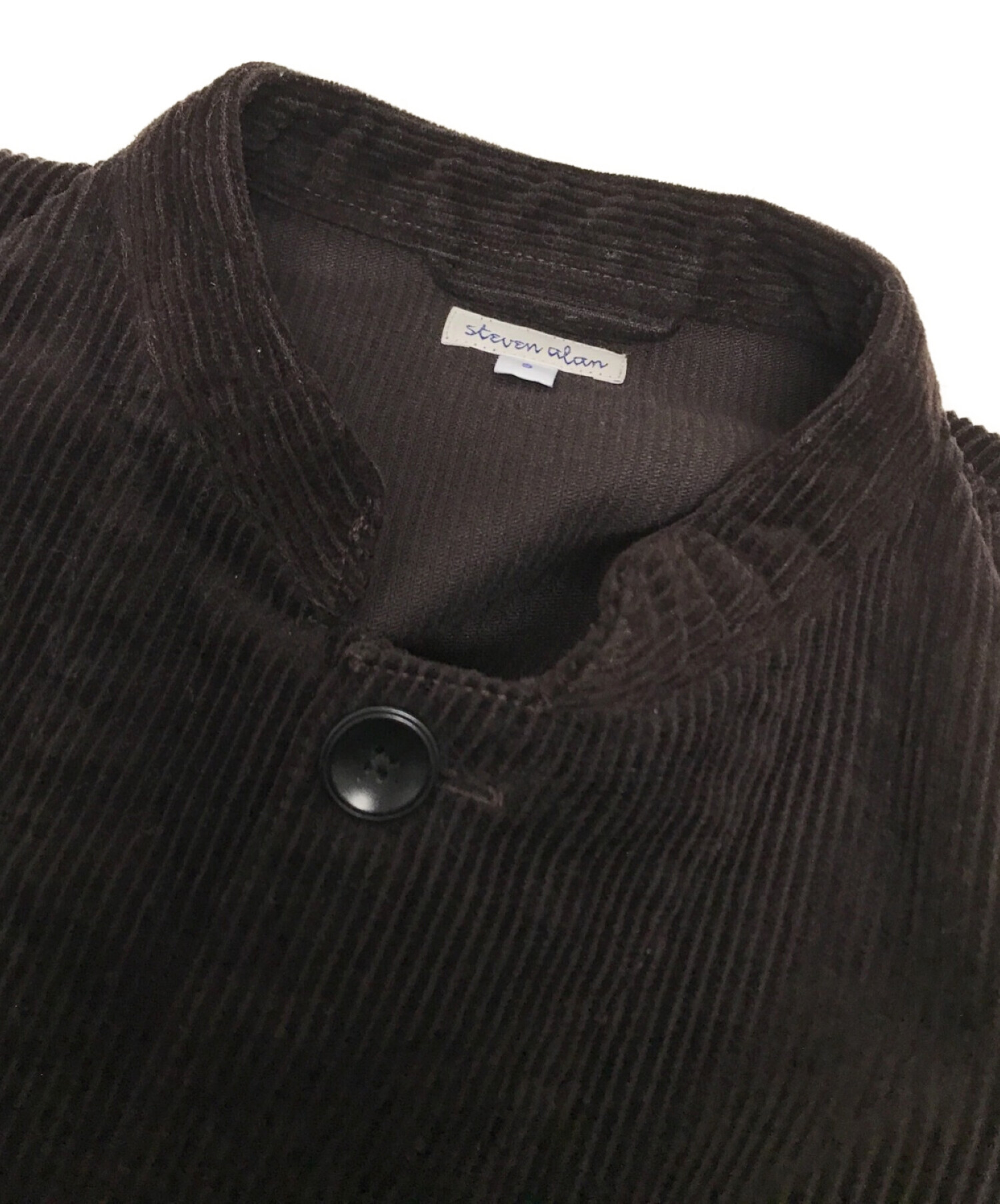 STEVEN ALAN (スティーブンアラン) 8WALE CORDUROY STAND COLLAR COVERALL ブラウン サイズ:S