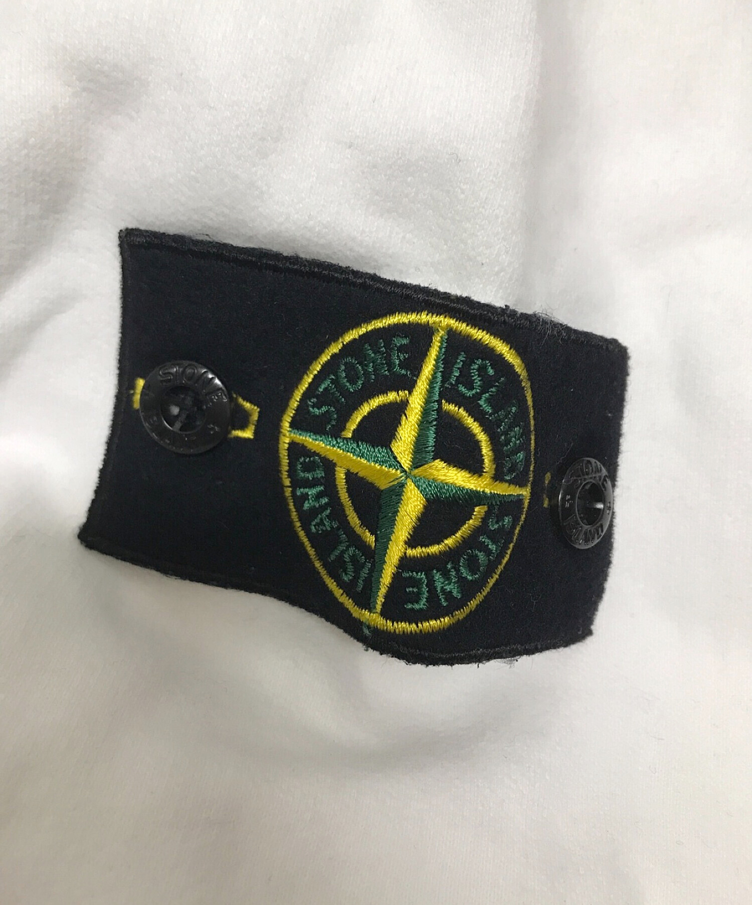 STONE ISLAND (ストーンアイランド) コットンスウェットプルオーバーパーカー ホワイト サイズ:XL