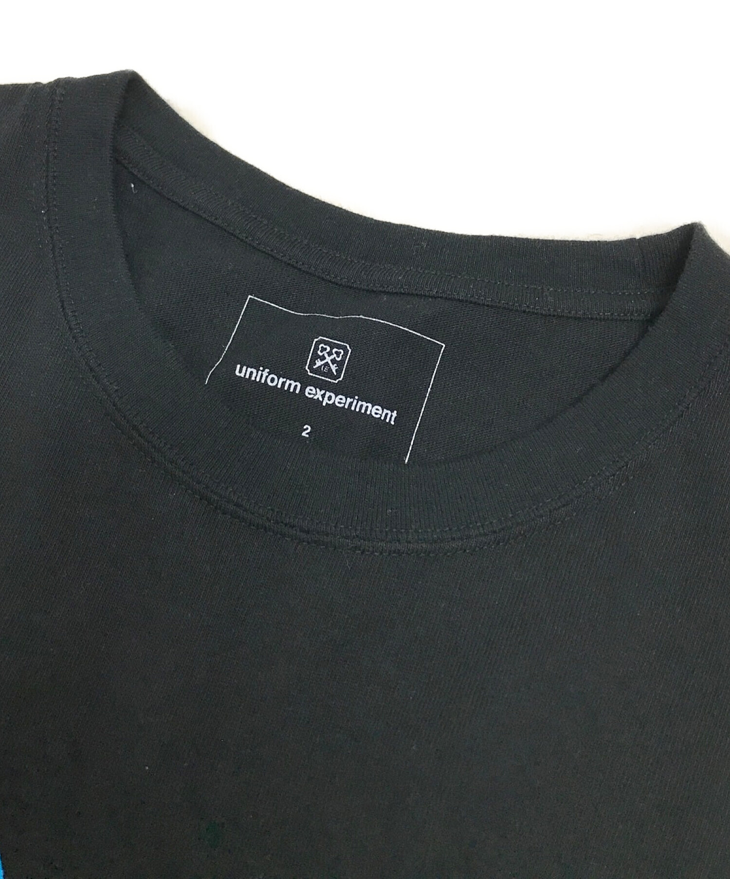 UNIFORM EXPERIMENT × fragment design × DONDI WHITE S/S SIGNATURE TAPERED  TEE ブラック サイズ:2