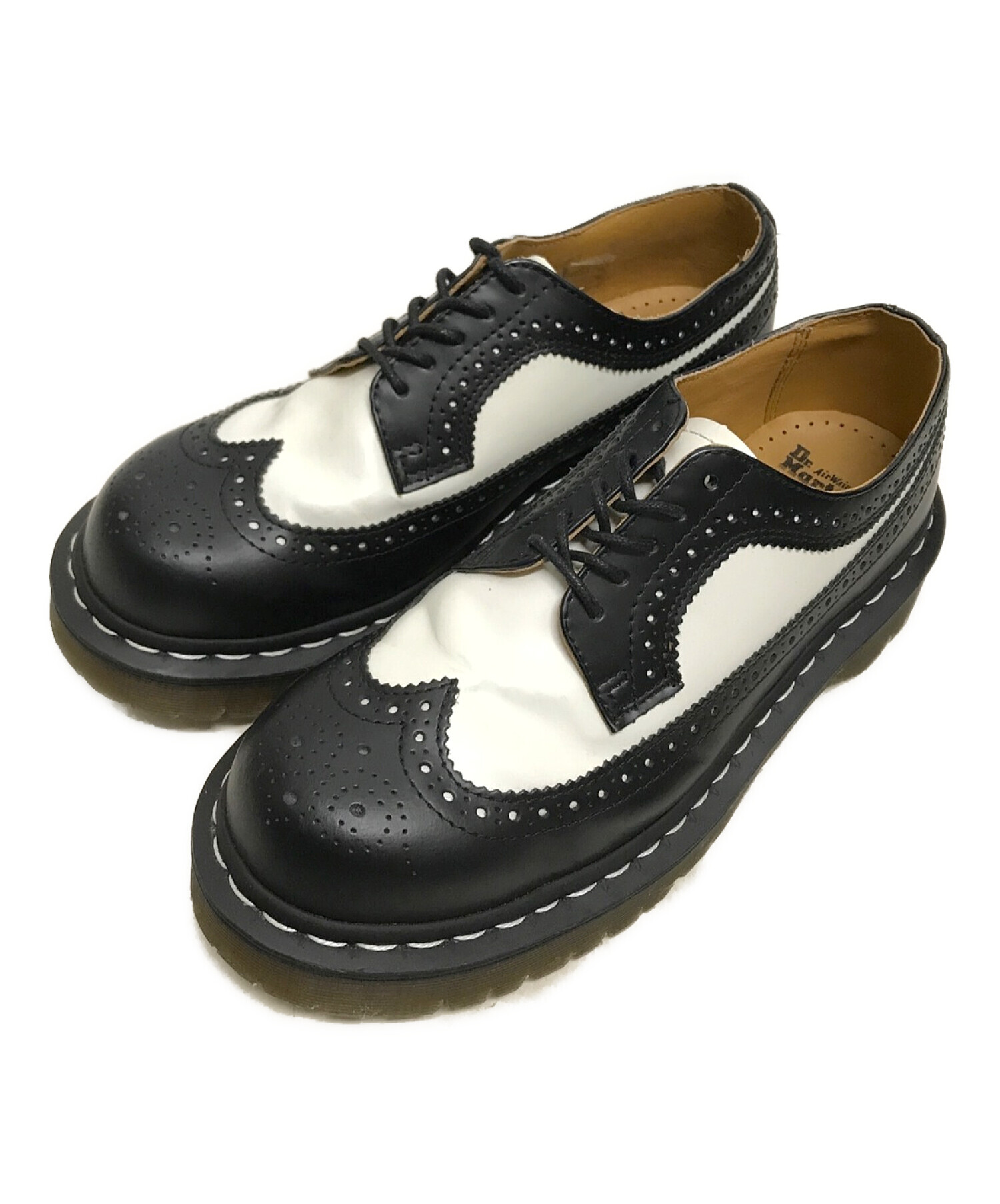 Dr.Martens (ドクターマーチン) ウィングチップシューズ ブラックホワイト サイズ:US: