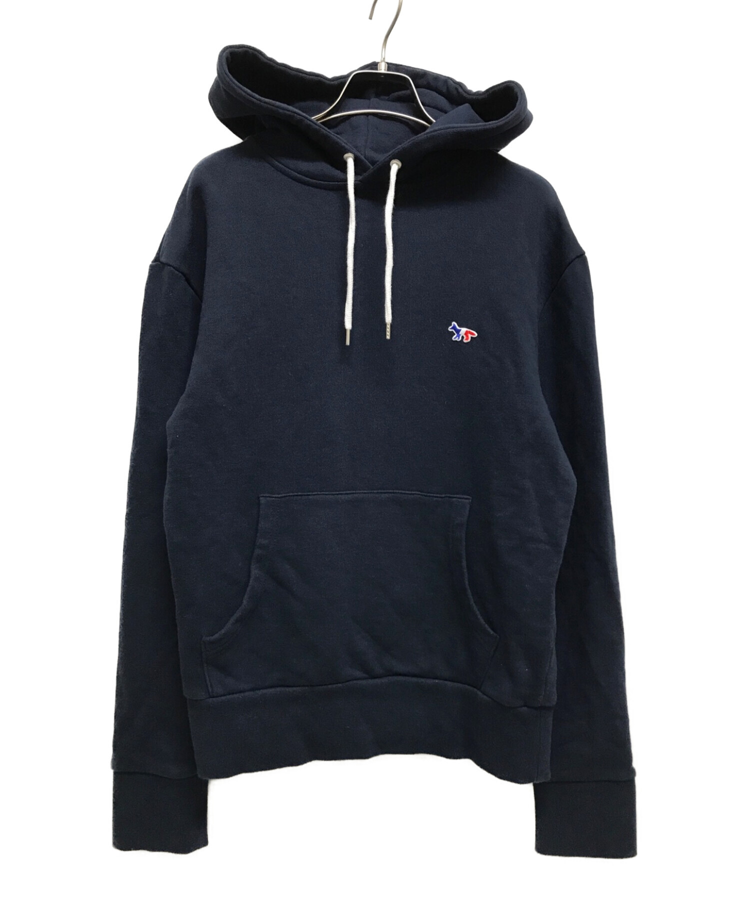 maison kitsune (メゾンキツネ) TRICOLOUR FOX POPOVER HOODY ネイビー サイズ:S