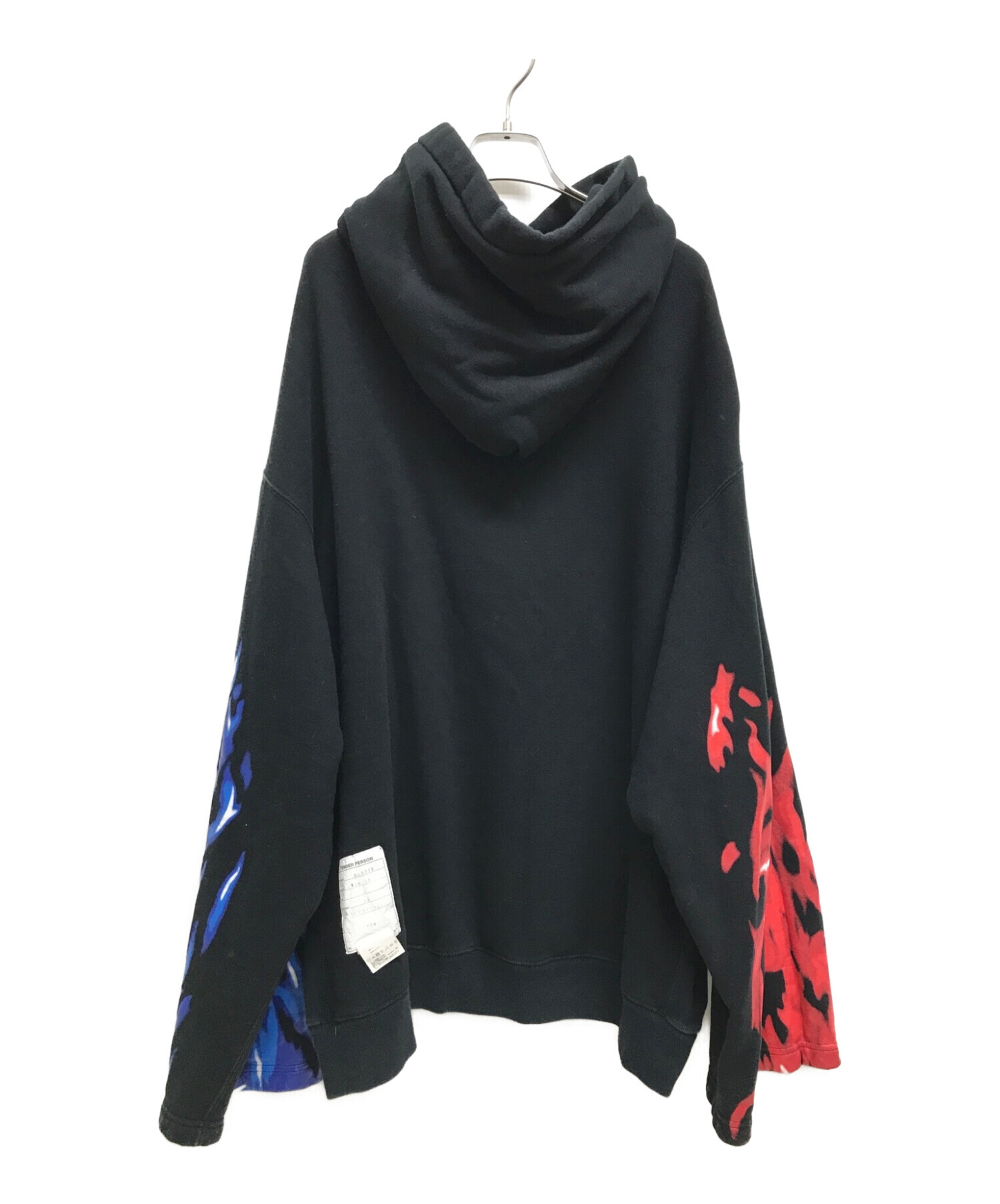 TENDER PERSON (テンダーパーソン) FLAME PATTERN HOODIE ブラック サイズ:2