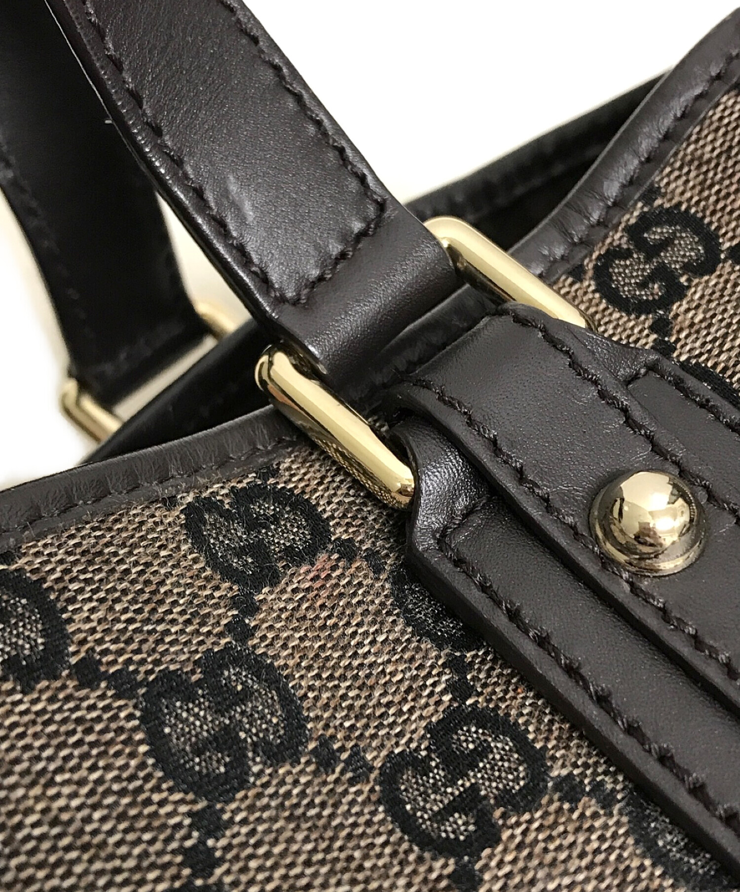 中古・古着通販】GUCCI (グッチ) GGキャンバストートバッグ ブラウン