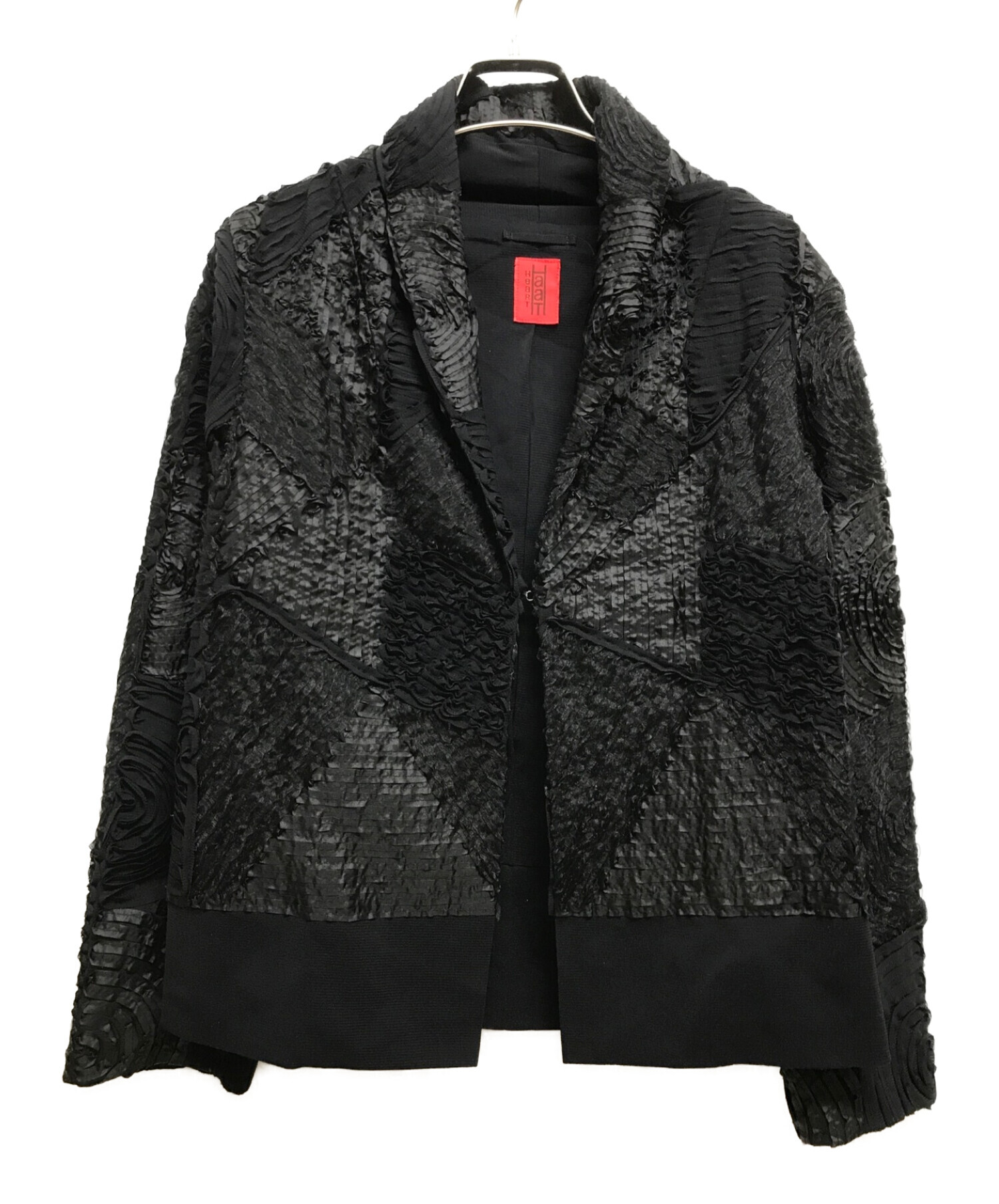 HaaT ISSEY MIYAKE (ハート イッセイ ミヤケ) パターン切替デザインジャケット ブラック サイズ:2