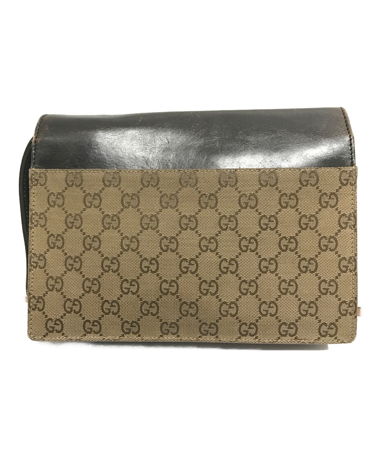 中古・古着通販】GUCCI (グッチ) GG柄クラッチバッグ ブラウン 