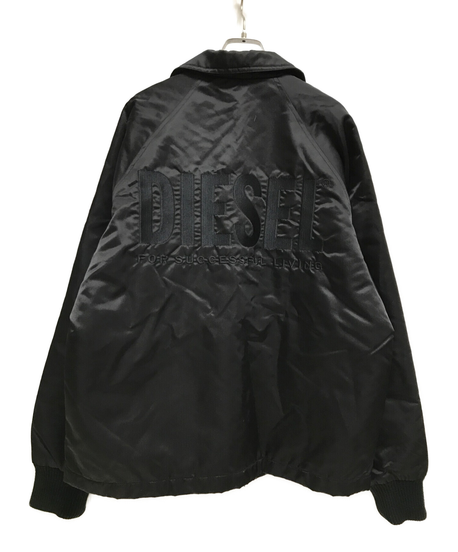 DIESEL (ディーゼル) バックロゴ刺繍 キルティングコーチジャケット ブラック サイズ:Ｍ