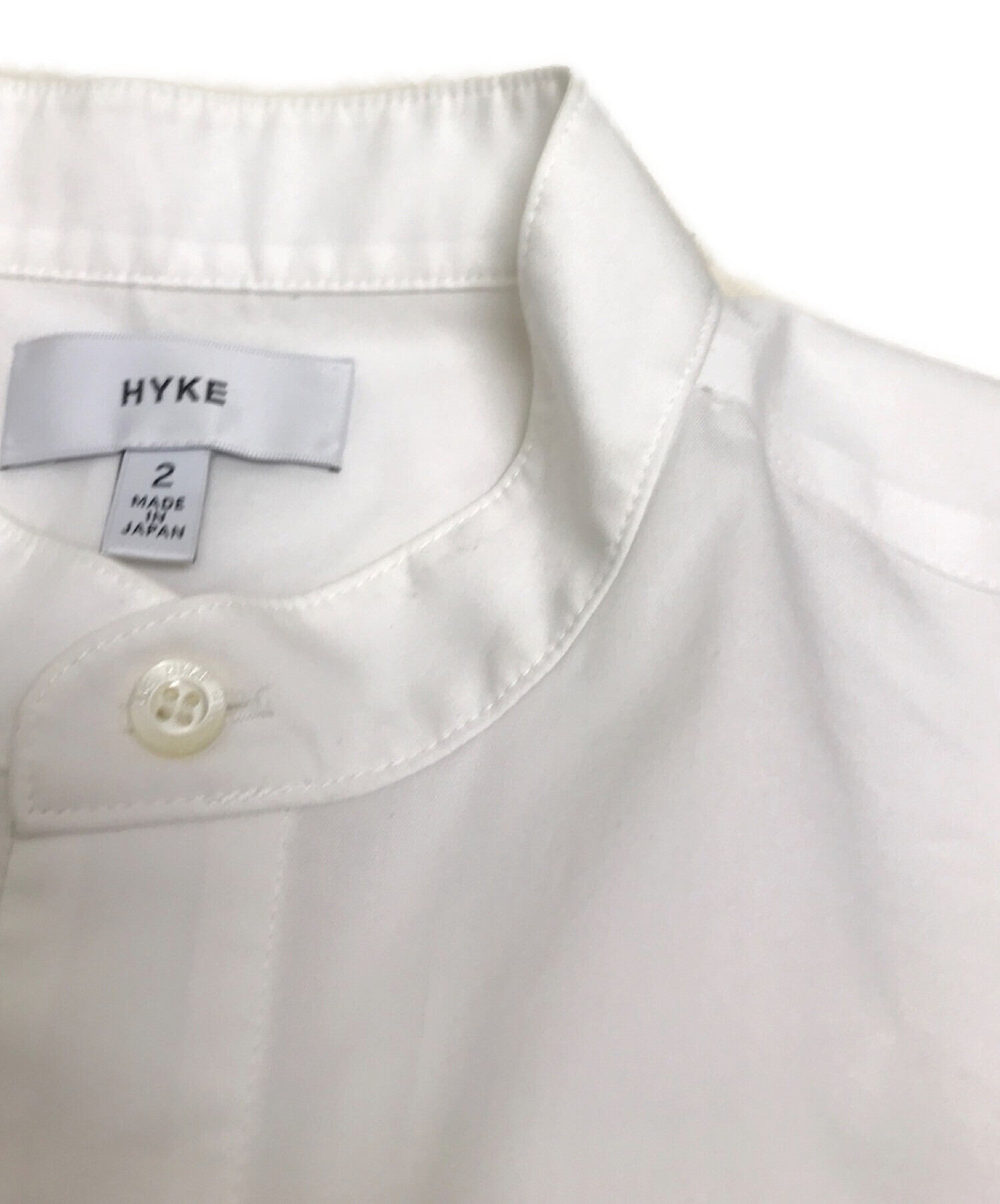HYKE (ハイク) プルオーバースタンドカラーシャツワンピース ホワイト サイズ:2