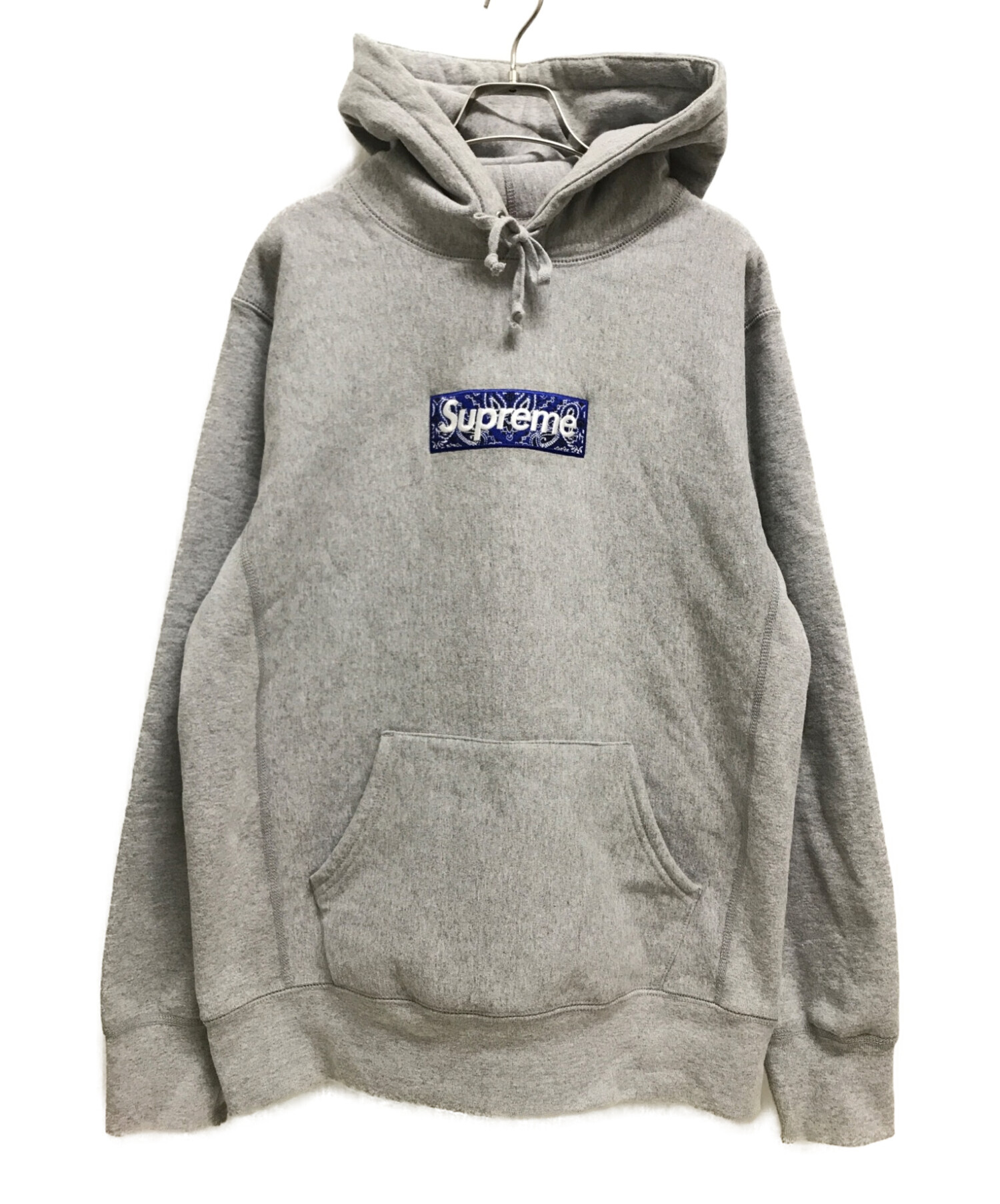 GreyサイズMサイズ　supreme box logo bandana  hooded
