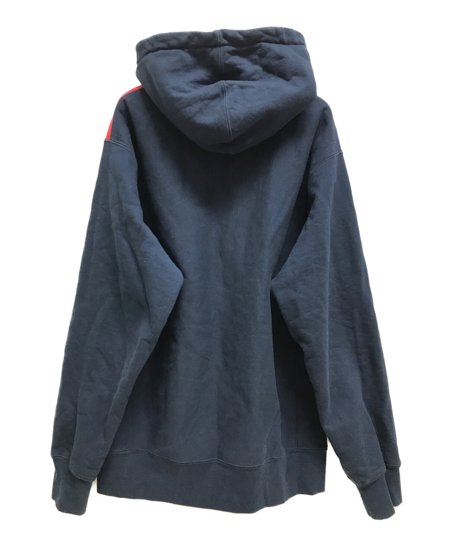 SUPREME (シュプリーム) Split Old English Hooded Sweatshirt ネイビー×レッド サイズ:L