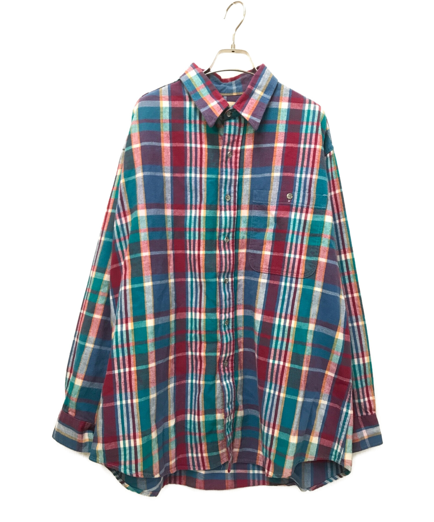 ST JOHN'S BAY (セントジョンズベイ) チェックネルシャツ マルチカラー サイズ:XL