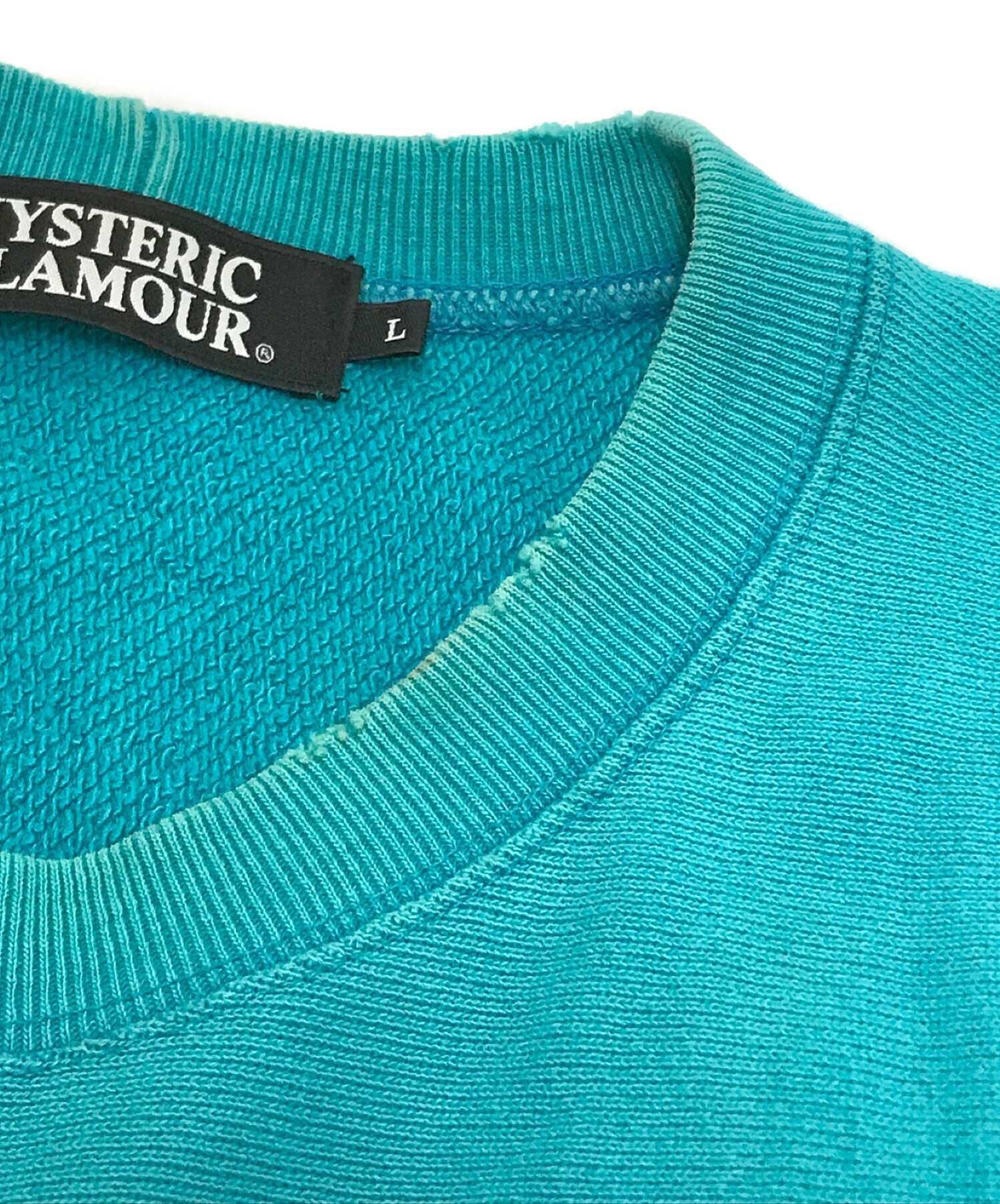 Hysteric Glamour (ヒステリックグラマー) ダメージ加工プリントスウェット ブルー サイズ:L