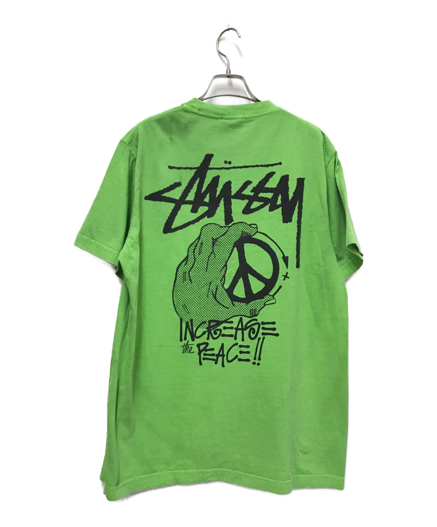 stussy (ステューシー) Peace Hand Pigment Dyed Tee グリーン サイズ:M