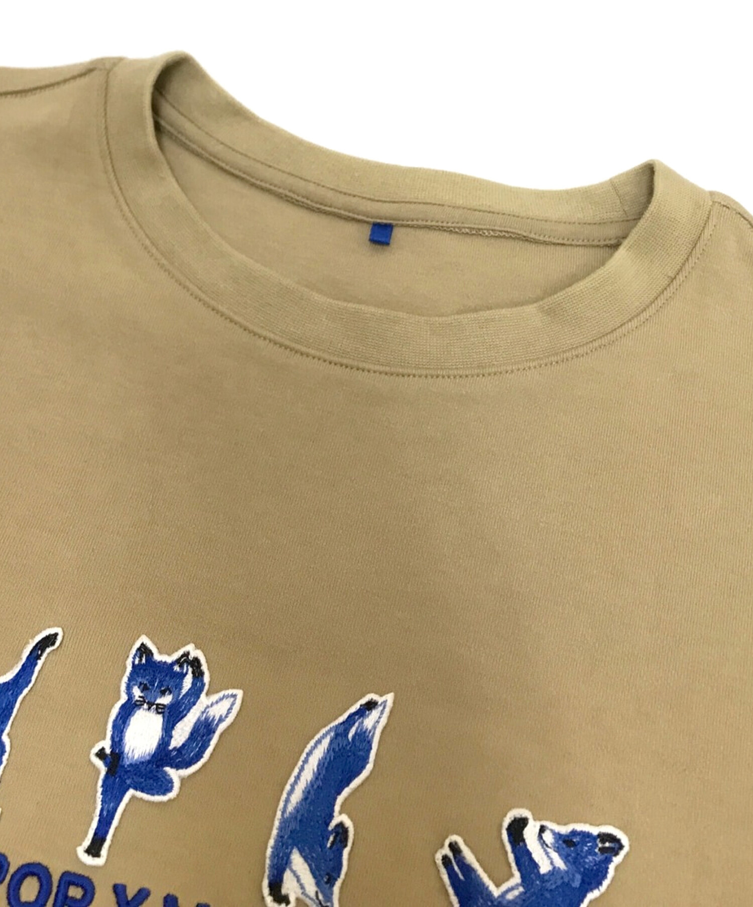 ADERERROR×MAISON KITSUNE (アーダーエラー×メゾン​キツネ) コラボ YOGA BLUE FOX TEE ベージュ サイズ:A1