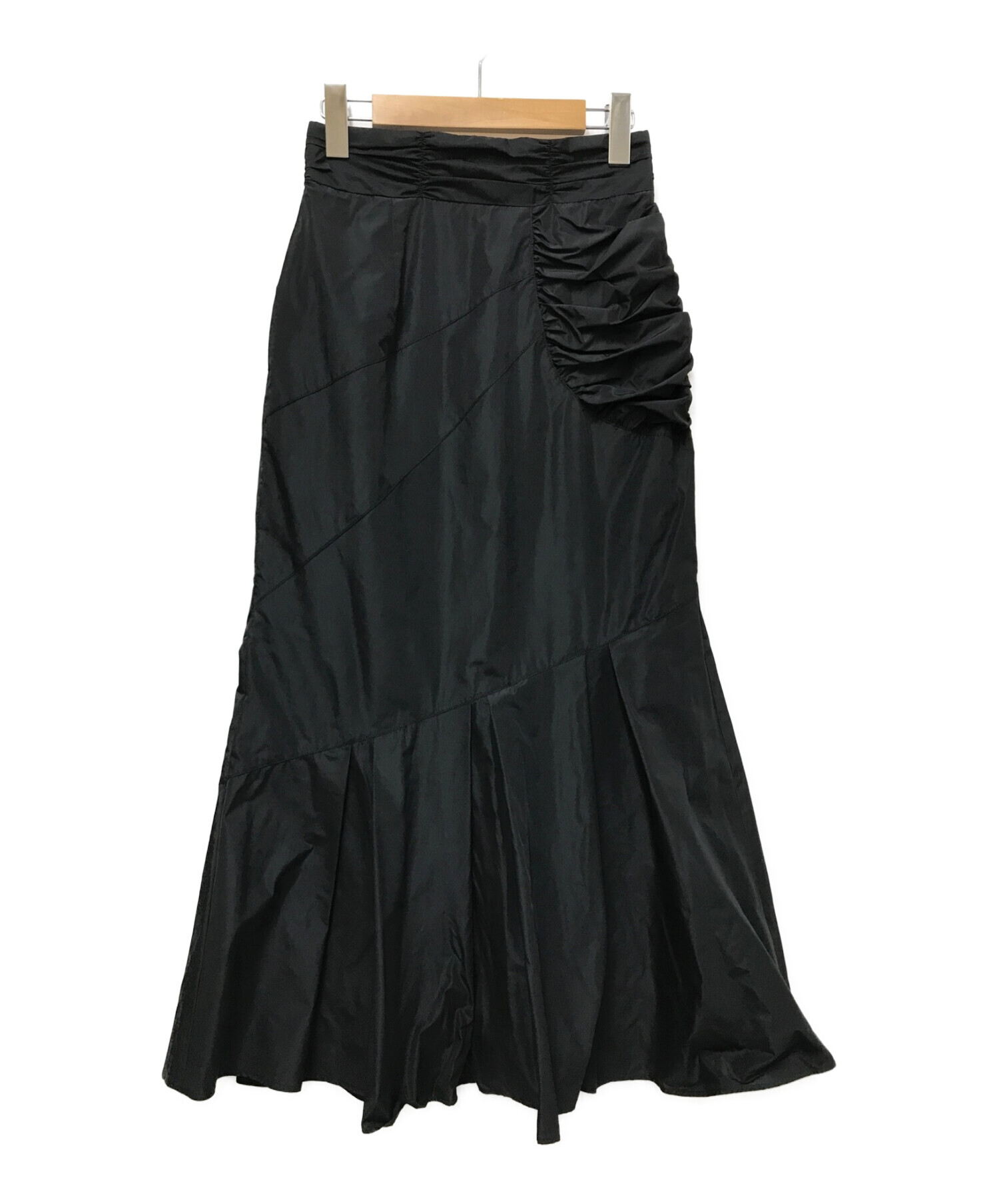 UNITED TOKYO タフタギャザーマーメイドスカート 黒 ブラック-