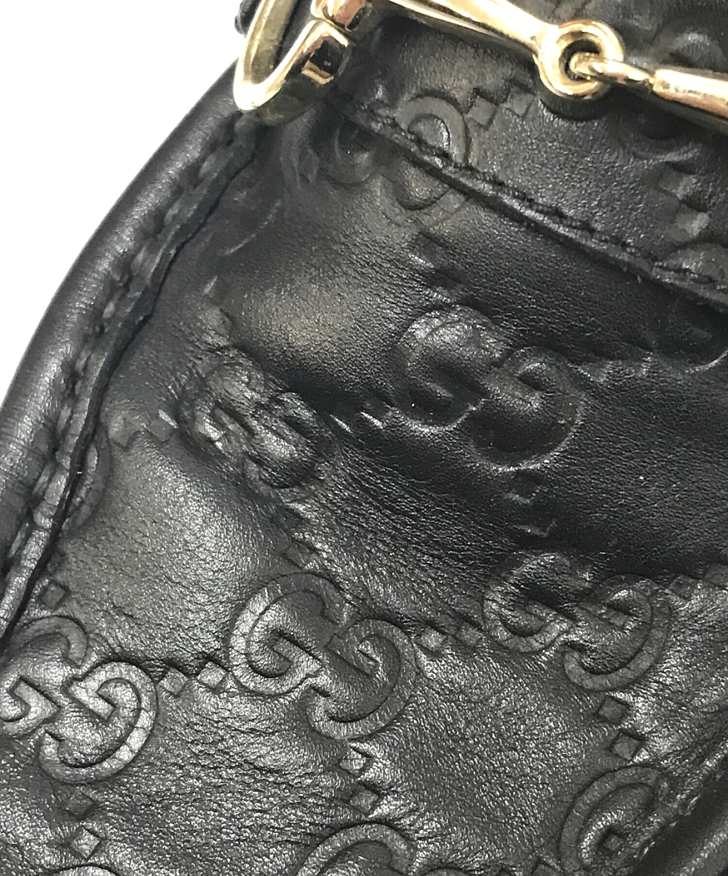 中古・古着通販】GUCCI (グッチ) GG柄ホースビットローファー ブラック