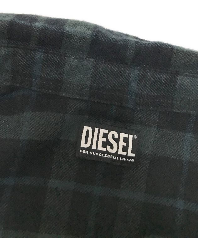 セール新作新品 DIESEL S-CROSS-A チェックシャツ ロゴ シャツ L トップス
