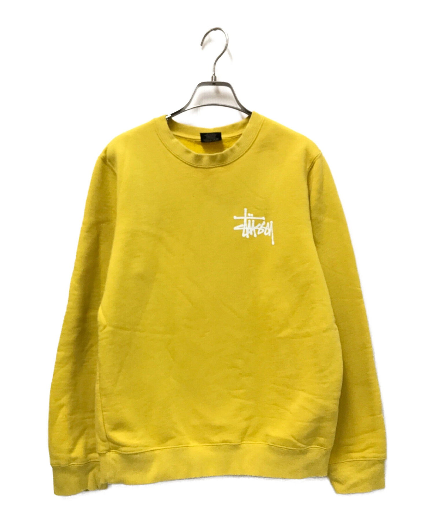 stussy (ステューシー) ロゴプリントクルーネックスウェット イエロー サイズ:S