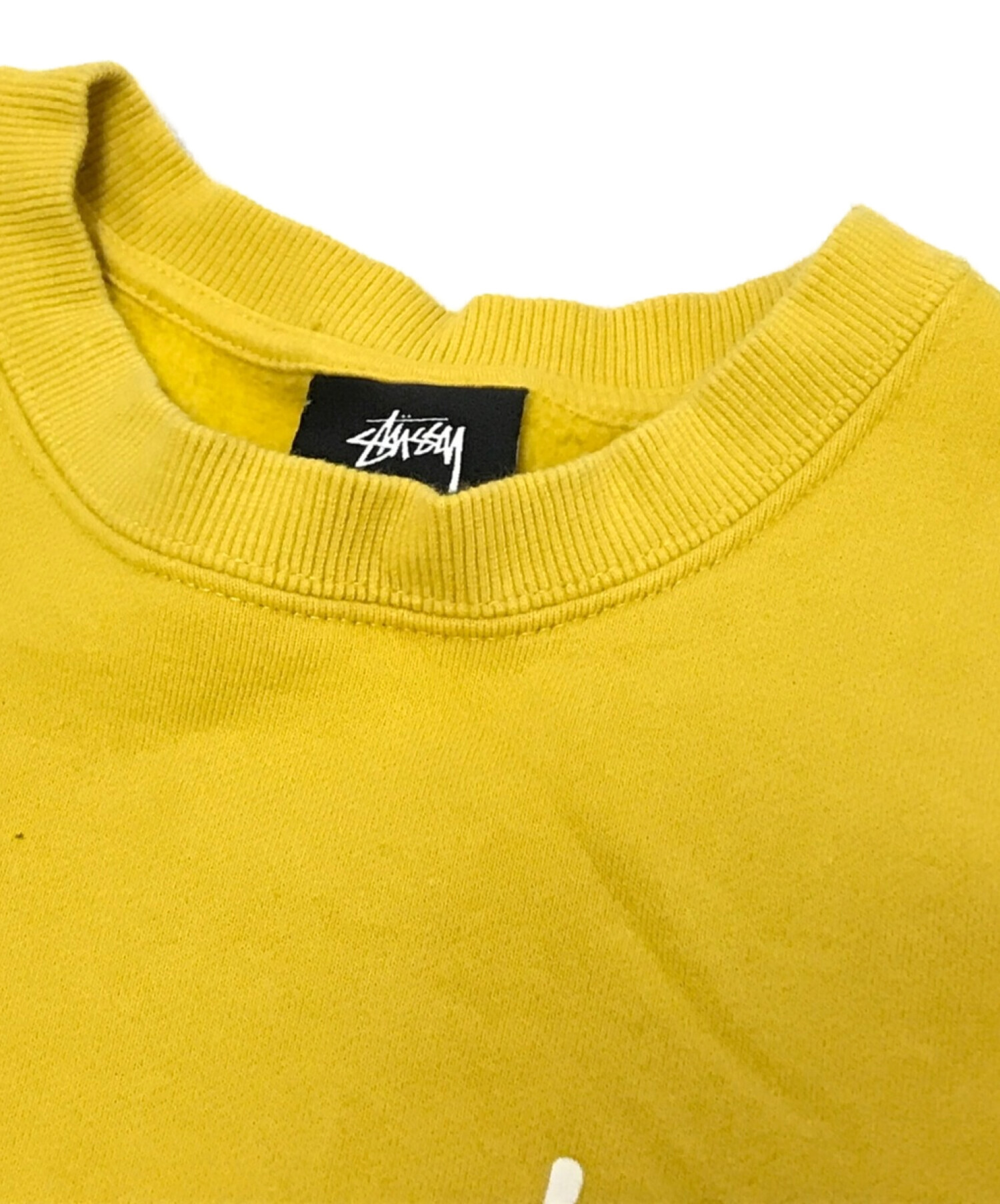 stussy (ステューシー) ロゴプリントクルーネックスウェット イエロー サイズ:S