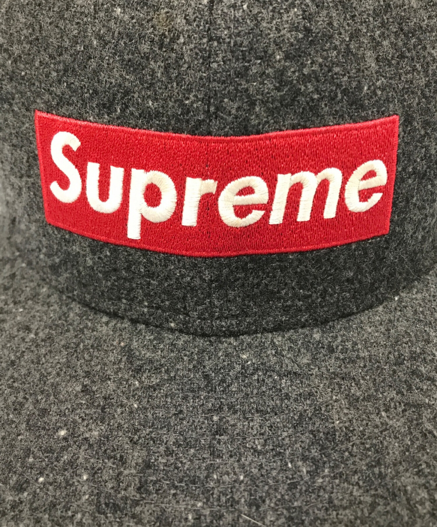 SUPREME×NEWERA (シュプリーム × ニューエラ) Woolrich Box Logo cap グレー サイズ:7 8/3