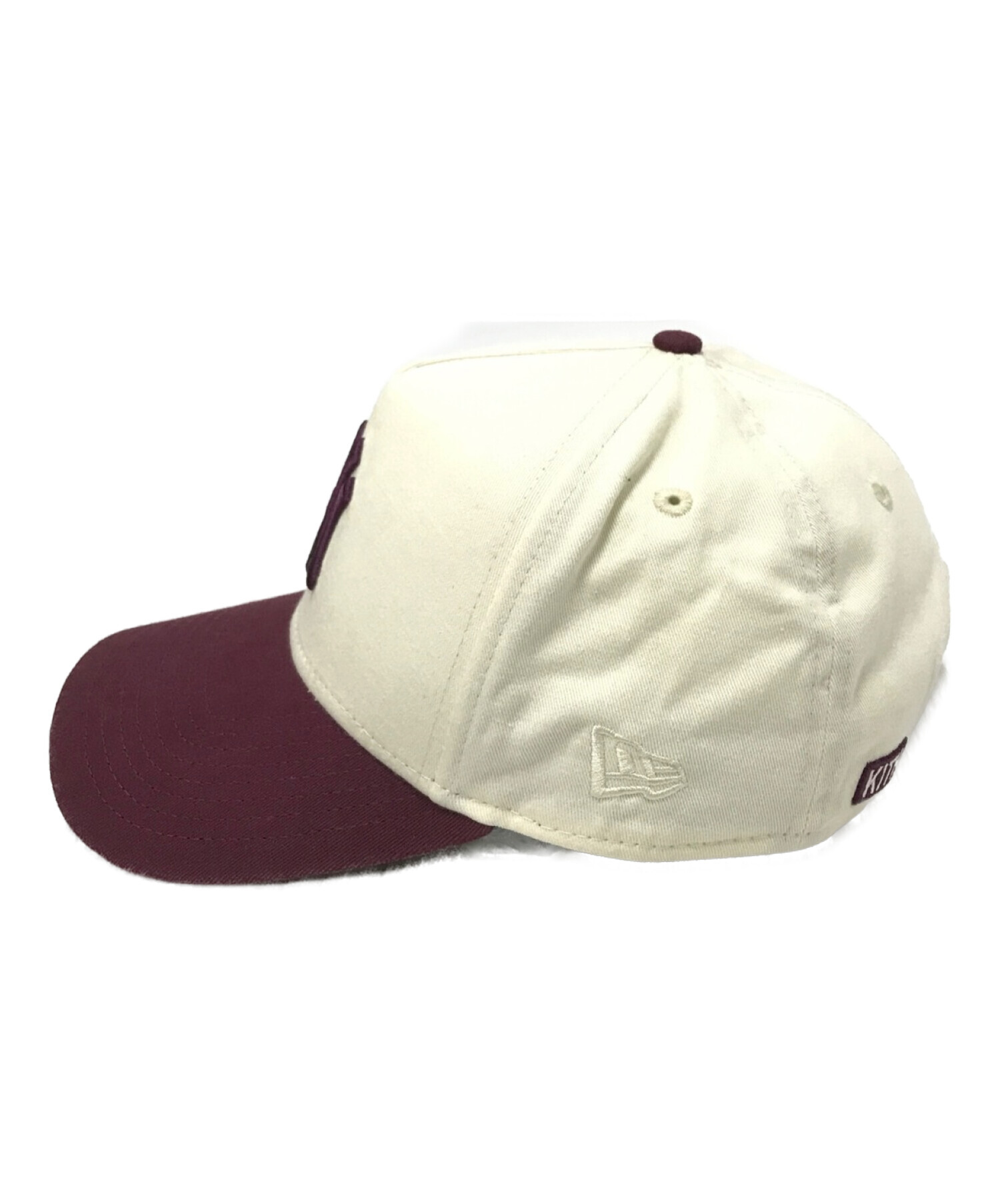 New Era×KITH (ニューエラ×キス) SCRIPT NY 9FORTY ホワイト×ボルドー サイズ:下記参照