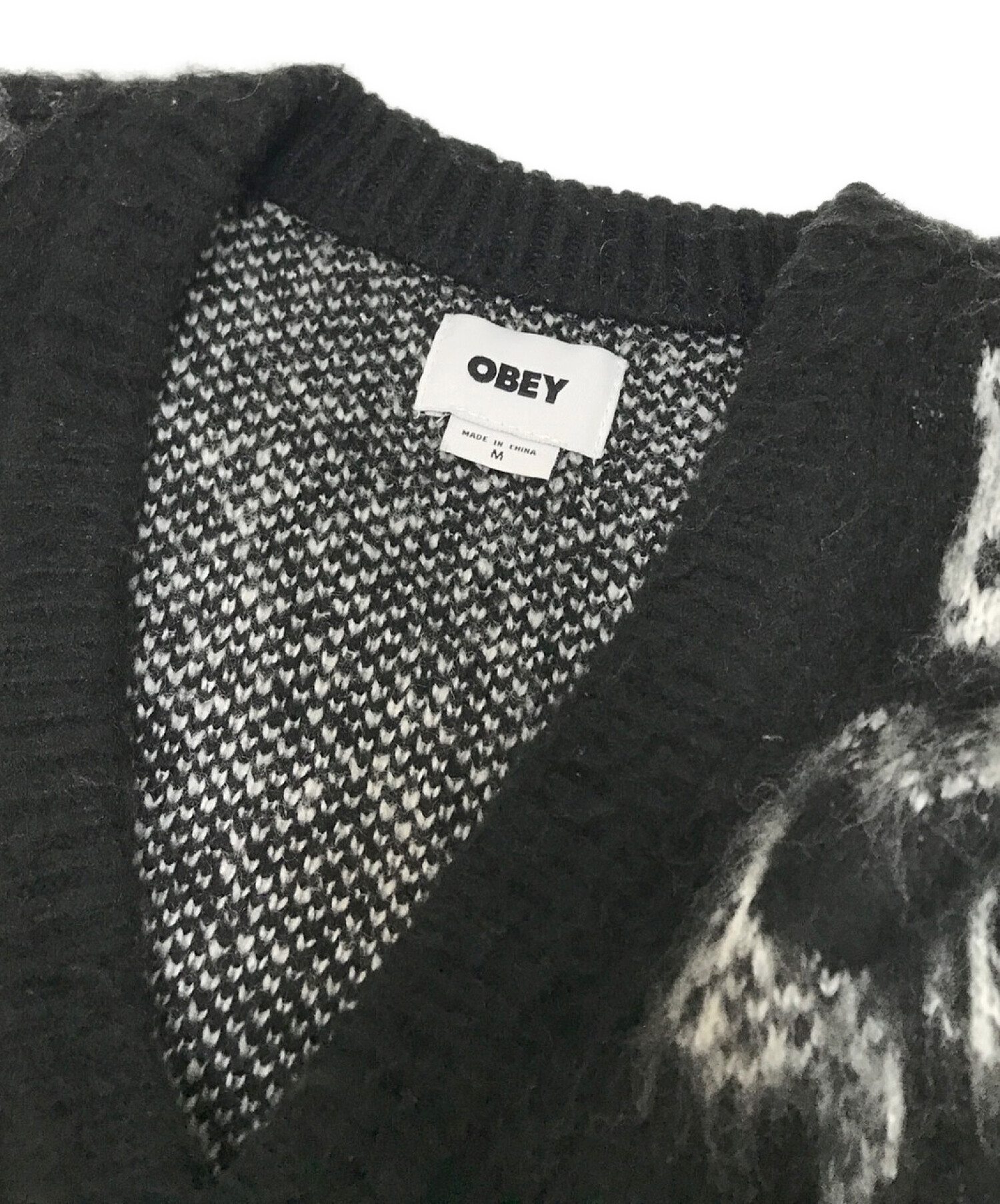 OBEY (オベイ) TEMPLE CARDIGAN ブラック サイズ:M