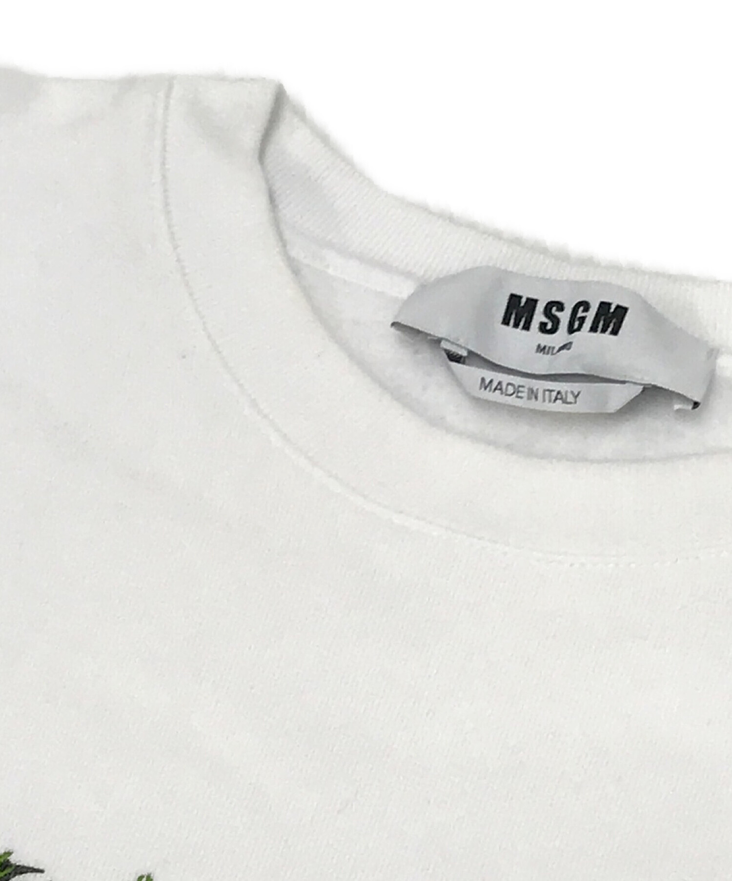 中古・古着通販】MSGM (エムエスジーエム) 刺繍クルーネックプリント