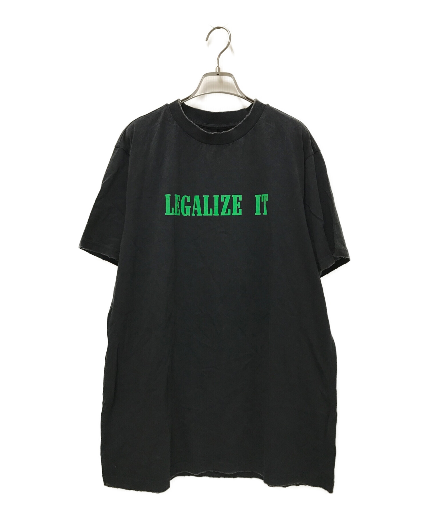 Palm Angels (パーム エンジェルス) LEGALIZE IT ダメージ加工Tシャツ ブラック サイズ:S