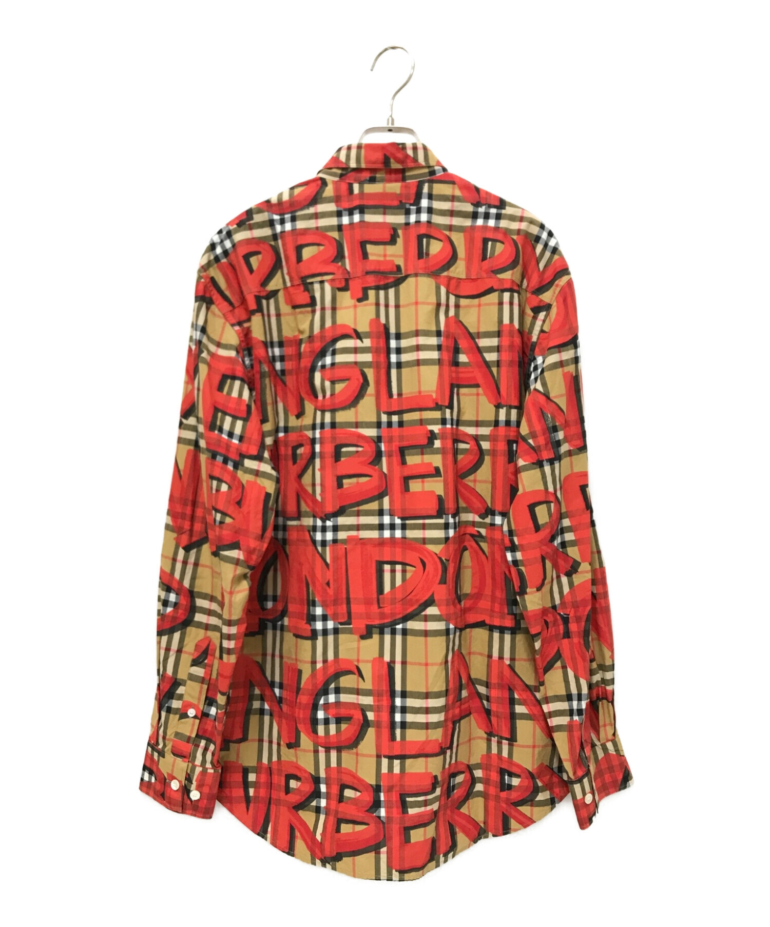 Graffiti print vintage top check shirt