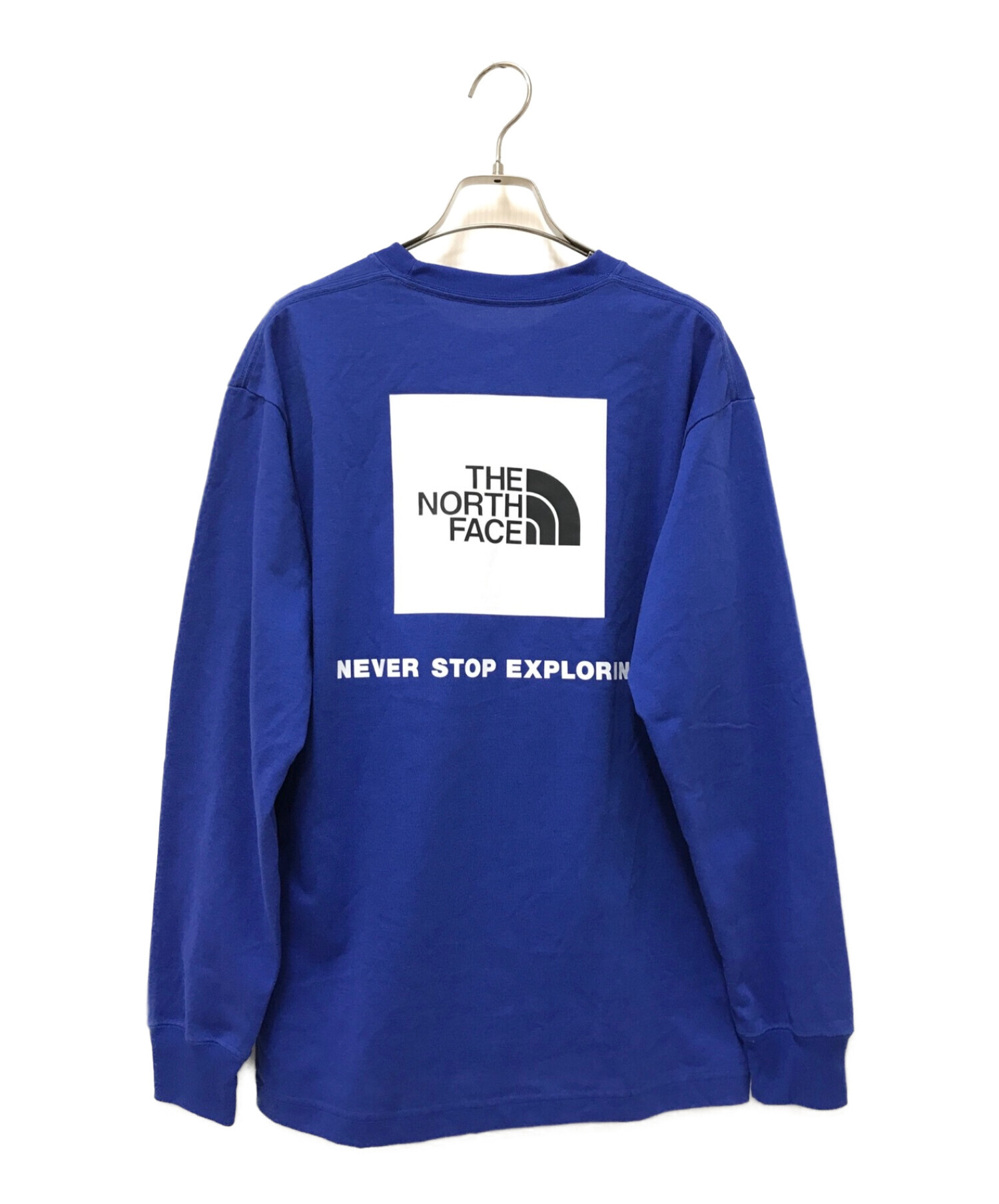 THE NORTH FACE (ザ ノース フェイス) L/S BACK SQ LOGO T ブルー サイズ:M