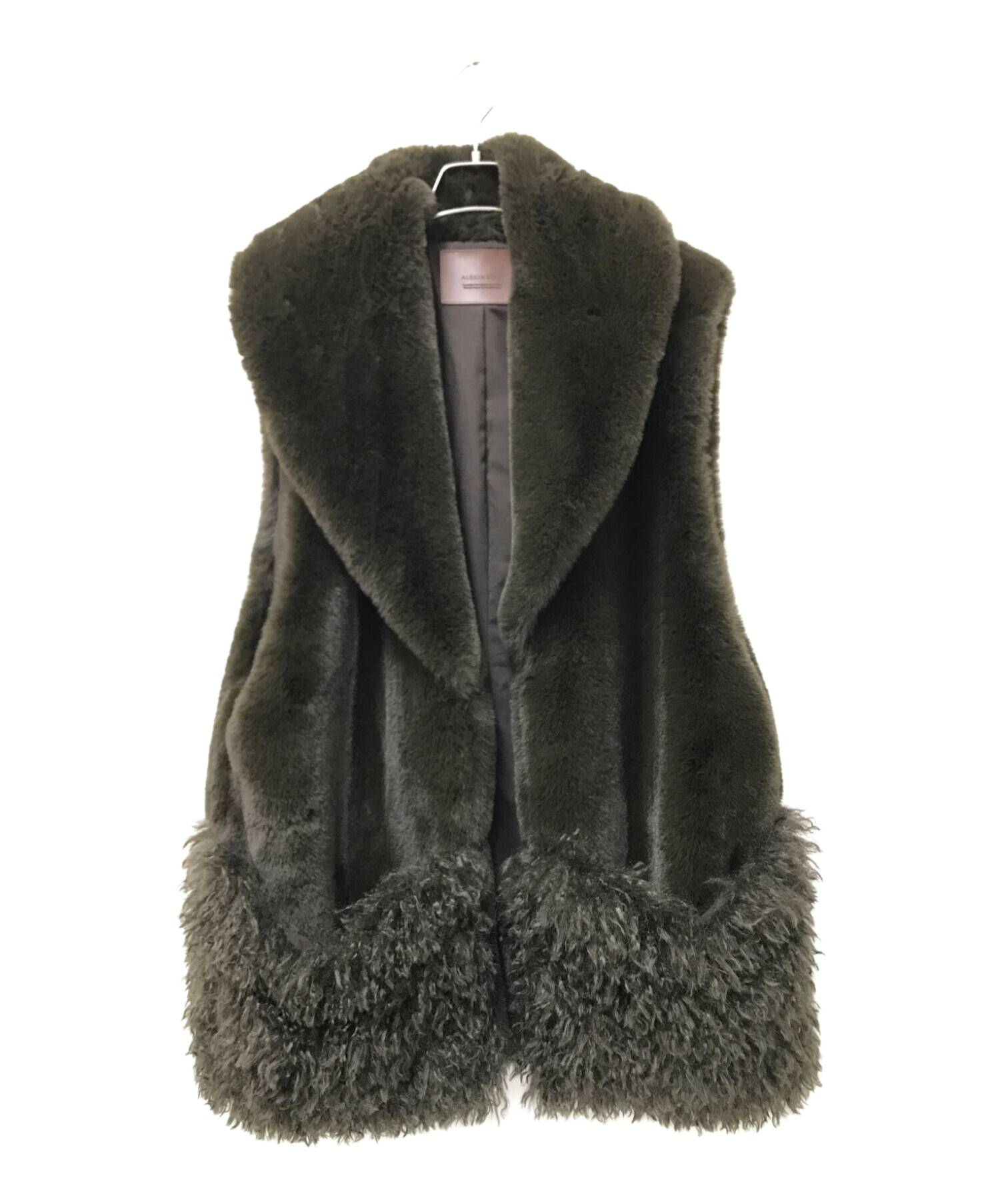 中古・古着通販】ALEXIA STAM (アリシアスタン) Eco Fur Vest オリーブ