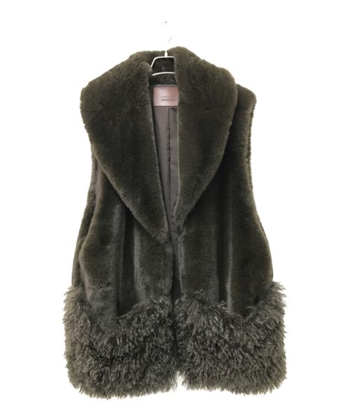 中古・古着通販】ALEXIA STAM (アリシアスタン) Eco Fur Vest オリーブ