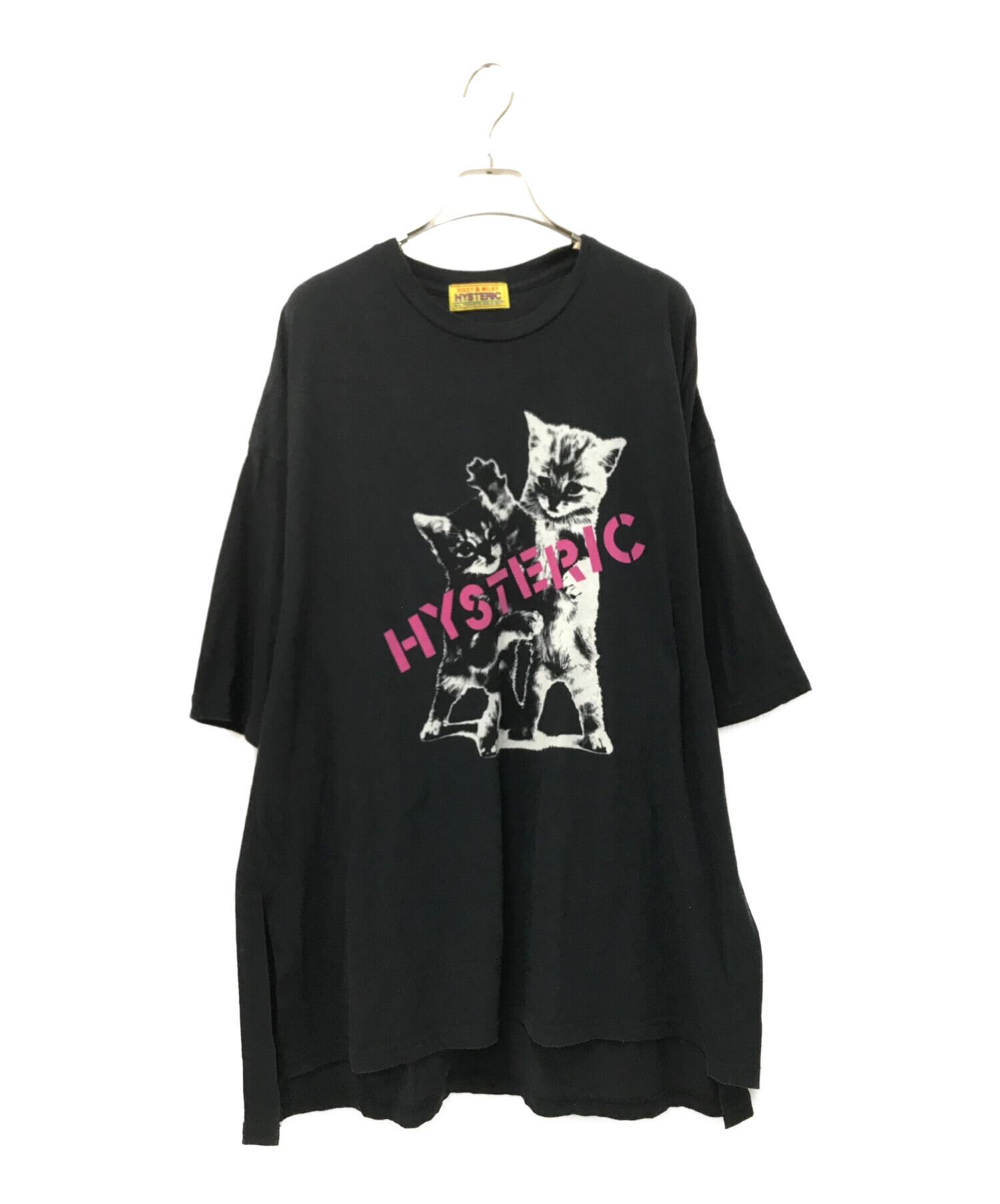 Hysteric Glamour (ヒステリックグラマー) CATS FIGHT オーバーサイズTシャツ ブラック サイズ:FREE