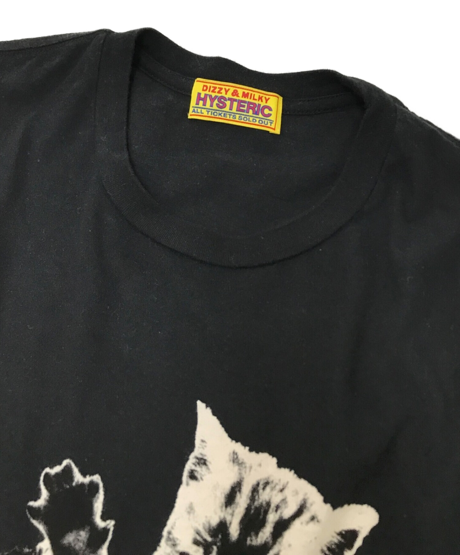 Hysteric Glamour (ヒステリックグラマー) CATS FIGHT オーバーサイズTシャツ ブラック サイズ:FREE