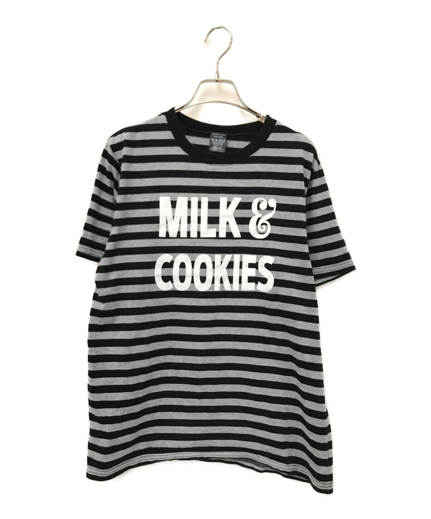 NUMBER (N)INE (ナンバーナイン) MILK&COOKIES ボーダーTシャツ ブラック×グレー サイズ:3