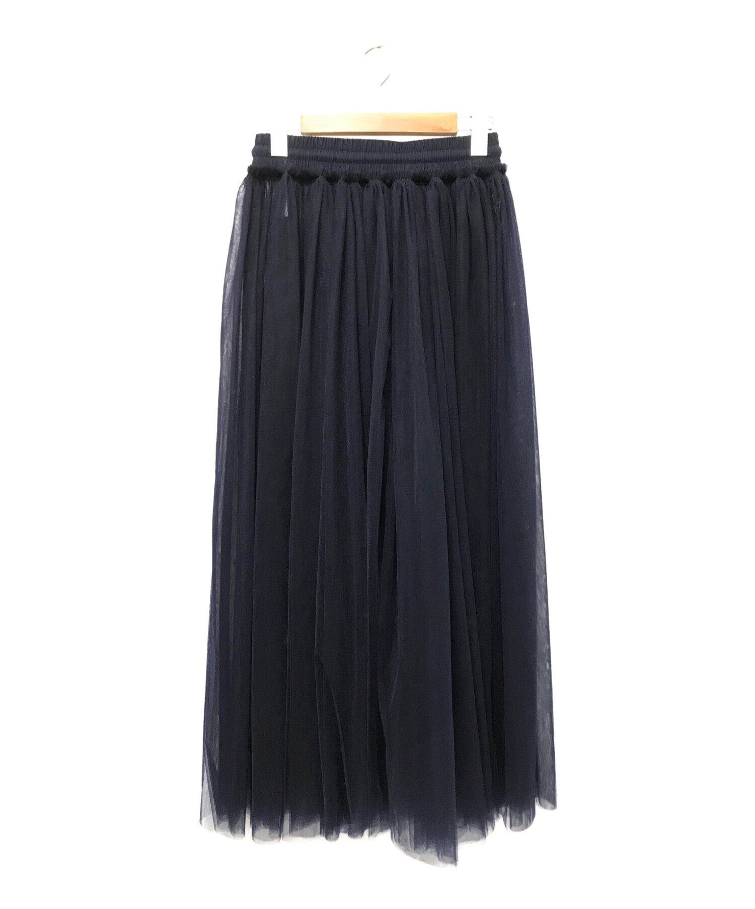 HYKE (ハイク) TULLE LONG SKIRT ネイビー サイズ:1