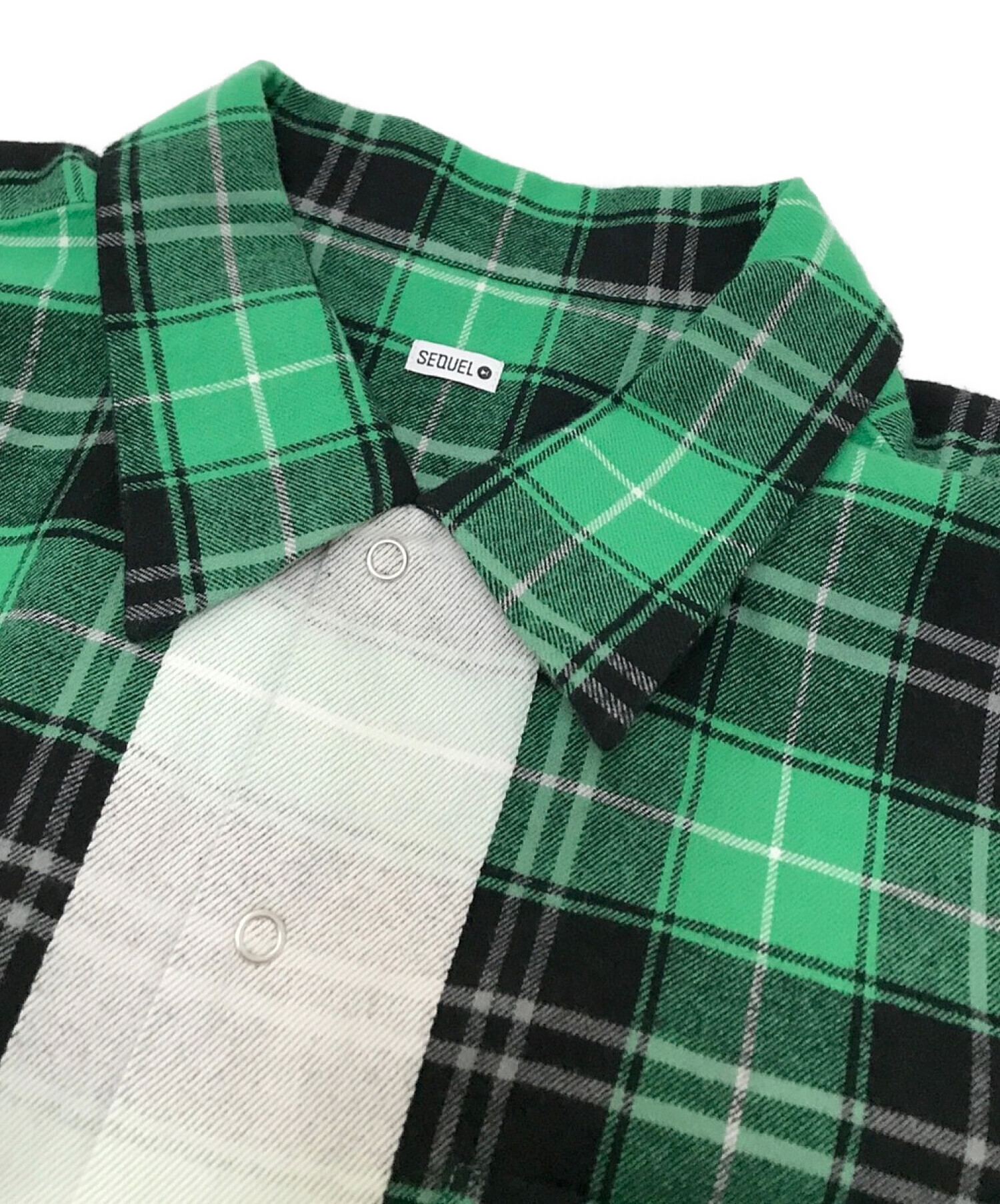 中古・古着通販】SEQUEL (シークエル) LINE NEL CHECK SHIRT グリーン