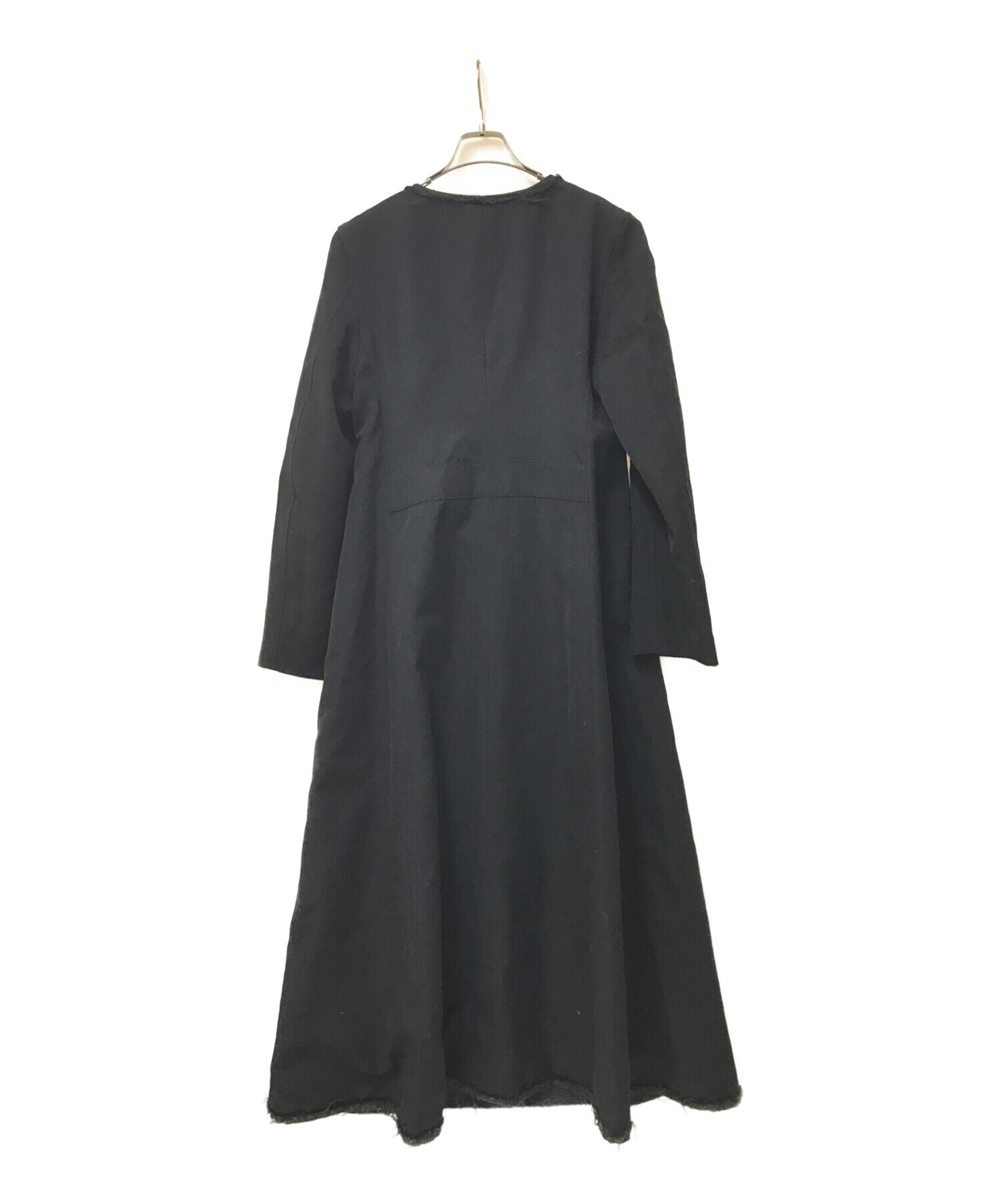 MASAKI MATSUSHIMA HOMME (マサキマツシマオム) ノーカラーダメージ加工ロングコート ブラック サイズ:3