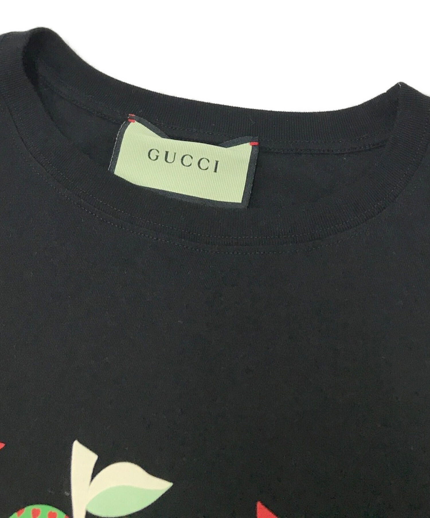 中古・古着通販】GUCCI (グッチ) ロゴ アップル ハート 半袖Tシャツ