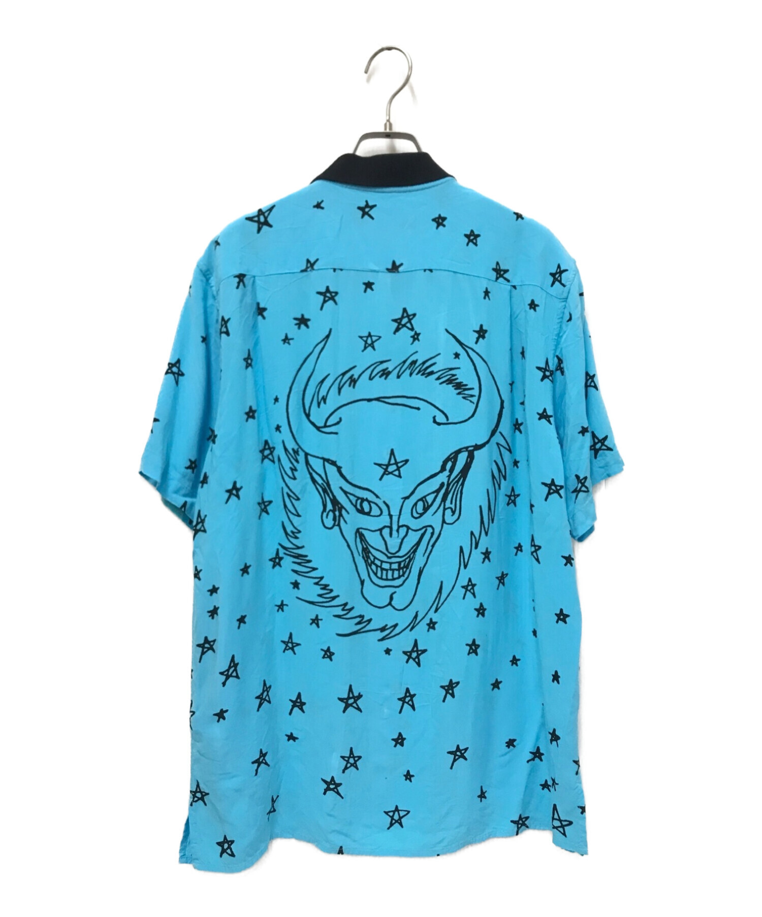 SUPREME (シュプリーム) Devil Rayon Shirt ブルー×ブラック サイズ:M