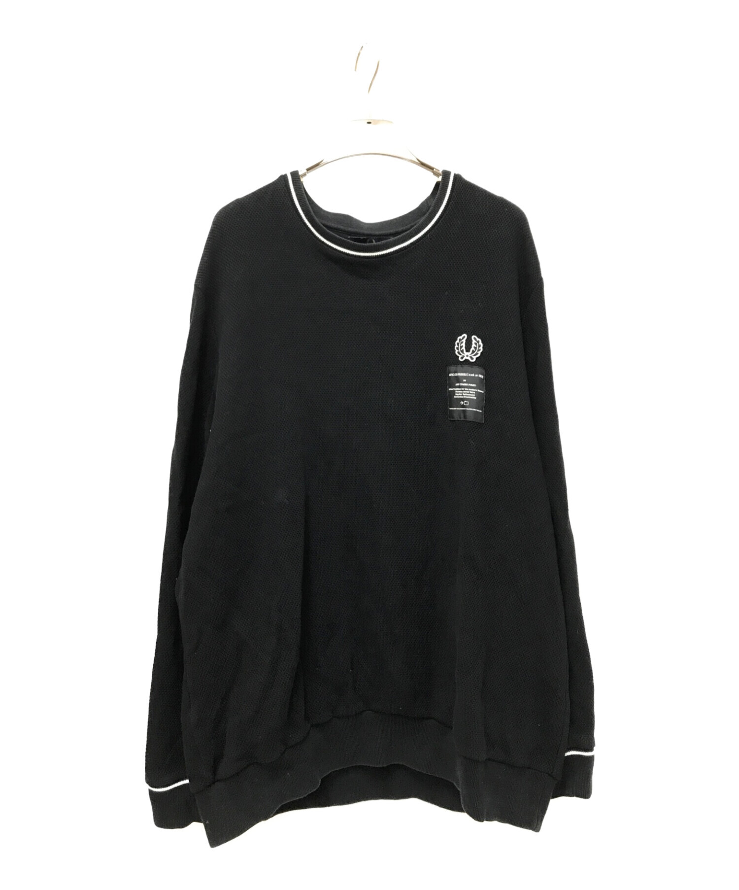 FRED PERRY (フレッドペリー) ART COMES FIRST (アートカムズファースト) Crew Neck Sweatshirt  ブラック サイズ:44