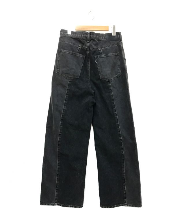 中古・古着通販】jieda (ジエダ) SWITCHING ZIP DENIM PANTS ブラック