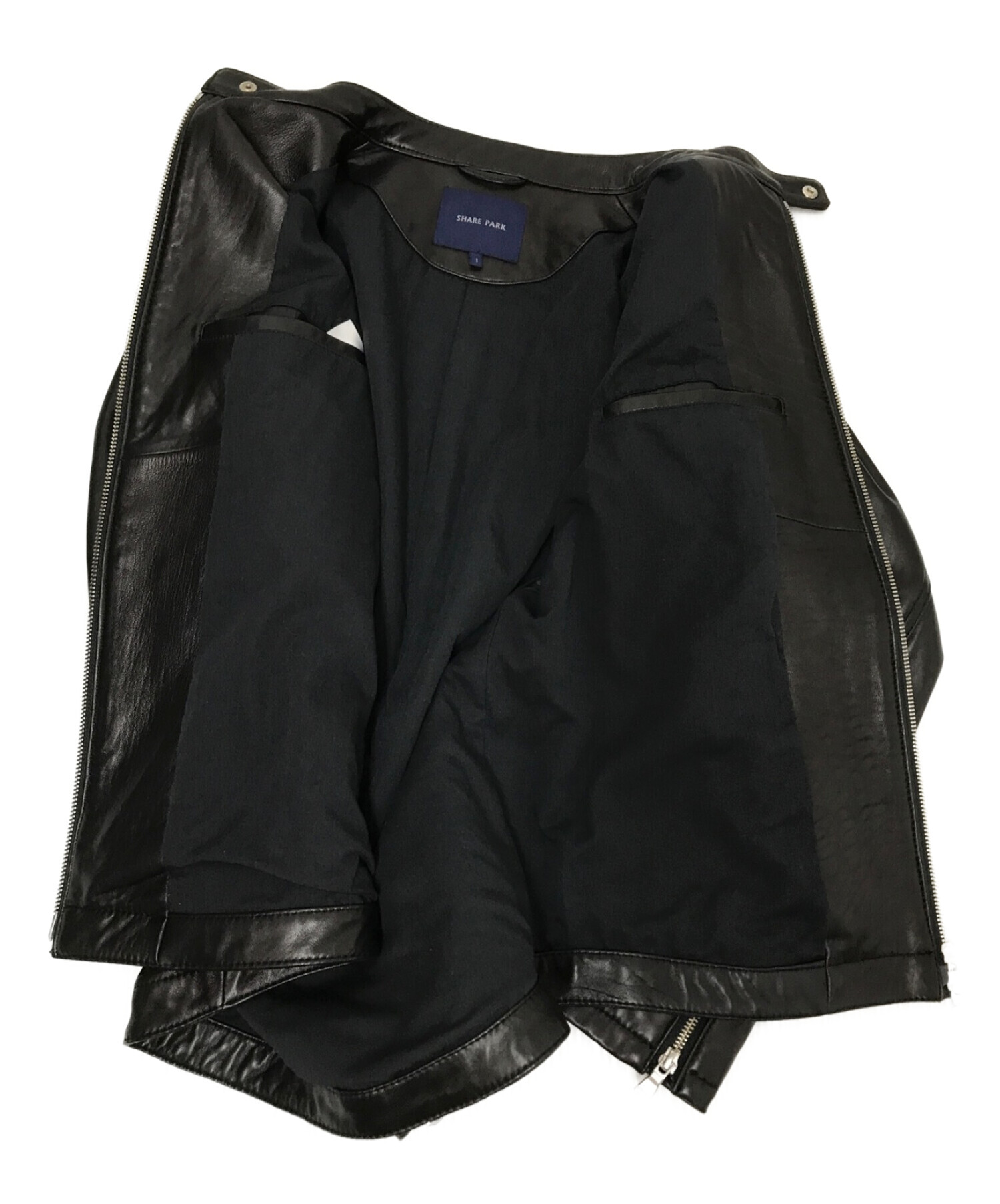 SHARE PARK (シェアパーク) ラムレザージャケット ブラック サイズ:1
