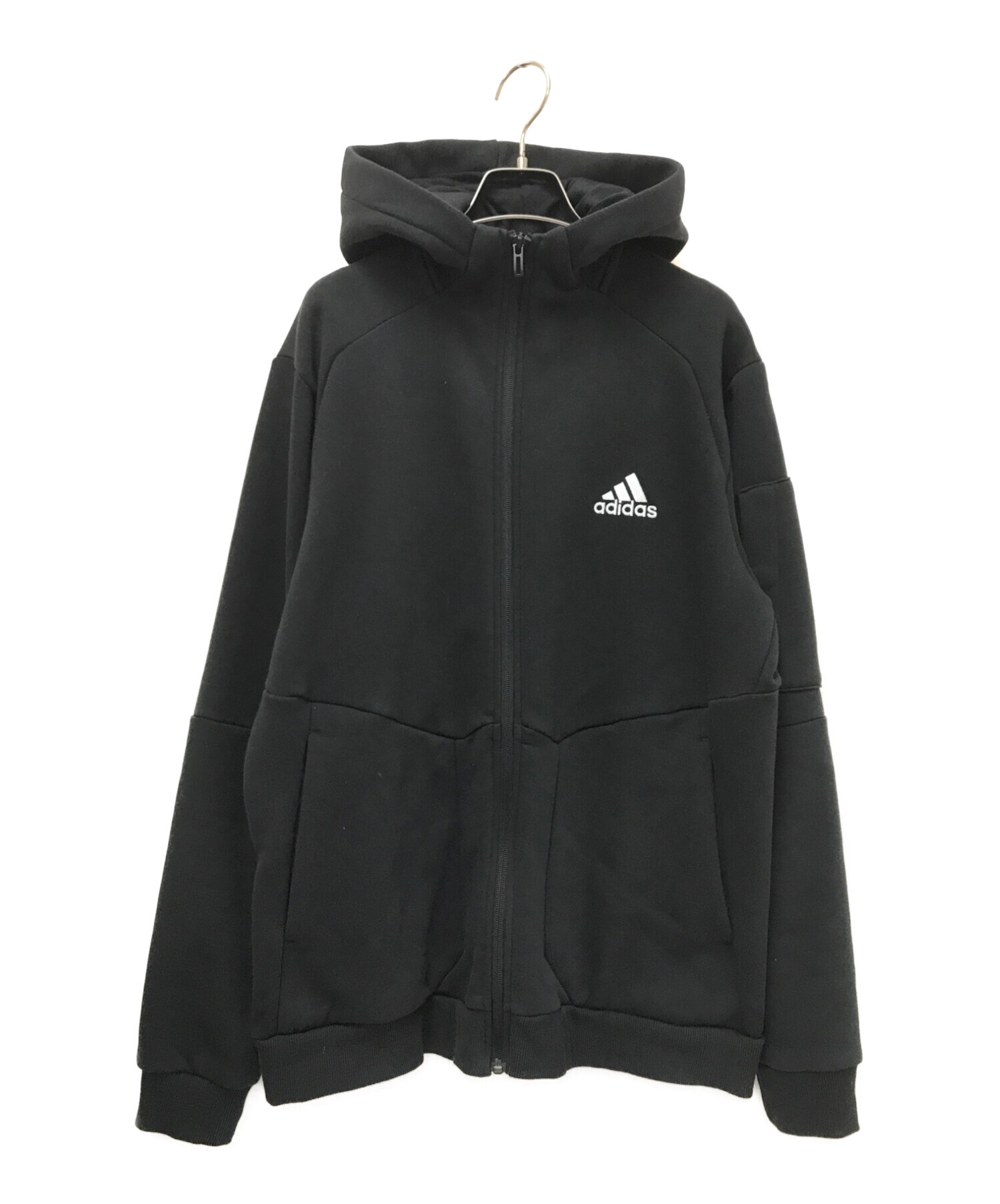 中古・古着通販】adidas (アディダス) ジップパーカー ブラック サイズ