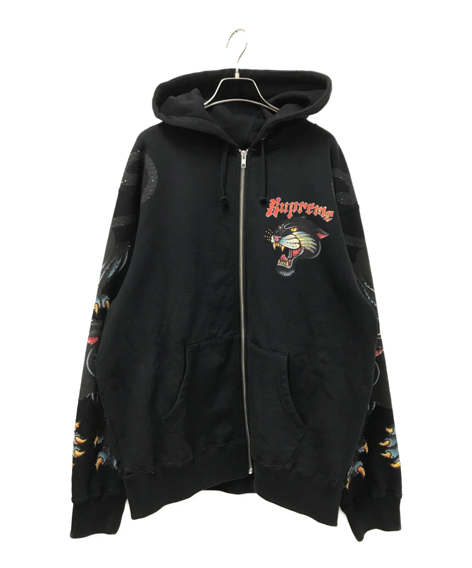 SUPREME (シュプリーム) Panther Zip Up Hooded Sweatshirt ブラック サイズ:M