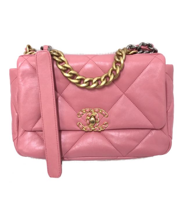 中古・古着通販】CHANEL (シャネル) シャネル19 マトラッセ チェーンショルダーバッグ ピンク サイズ:下記参照｜ブランド・古着通販  トレファク公式【TREFAC FASHION】スマホサイト